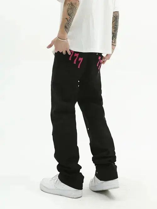 777 Black Denim Jeans