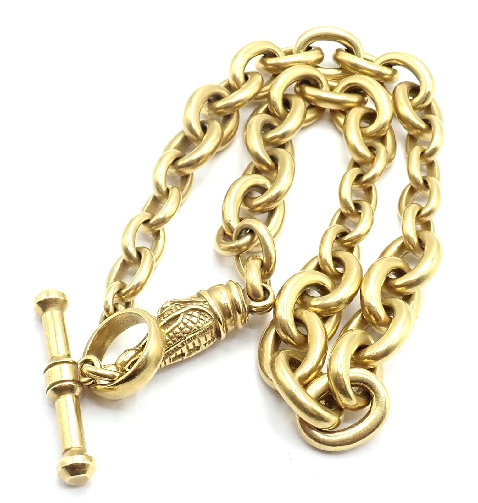 Kieselstein Cord Yellow Gold Alligator Head Toggle Necklace