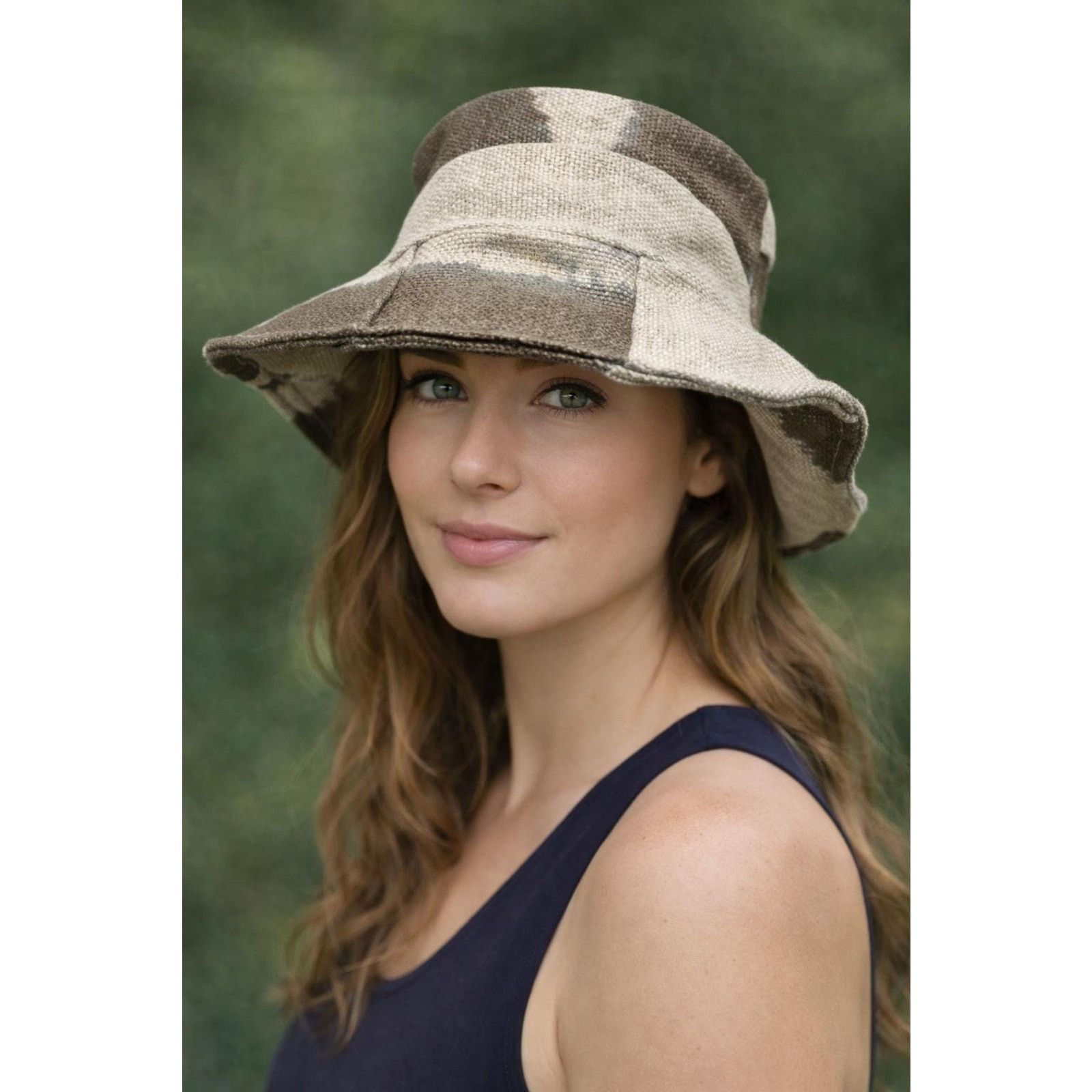 Other Upcycled Canvas Bucket Hat, Handmade Floppy Brim Hat, Flanne Size ONE SIZE - 1 Thumbnail