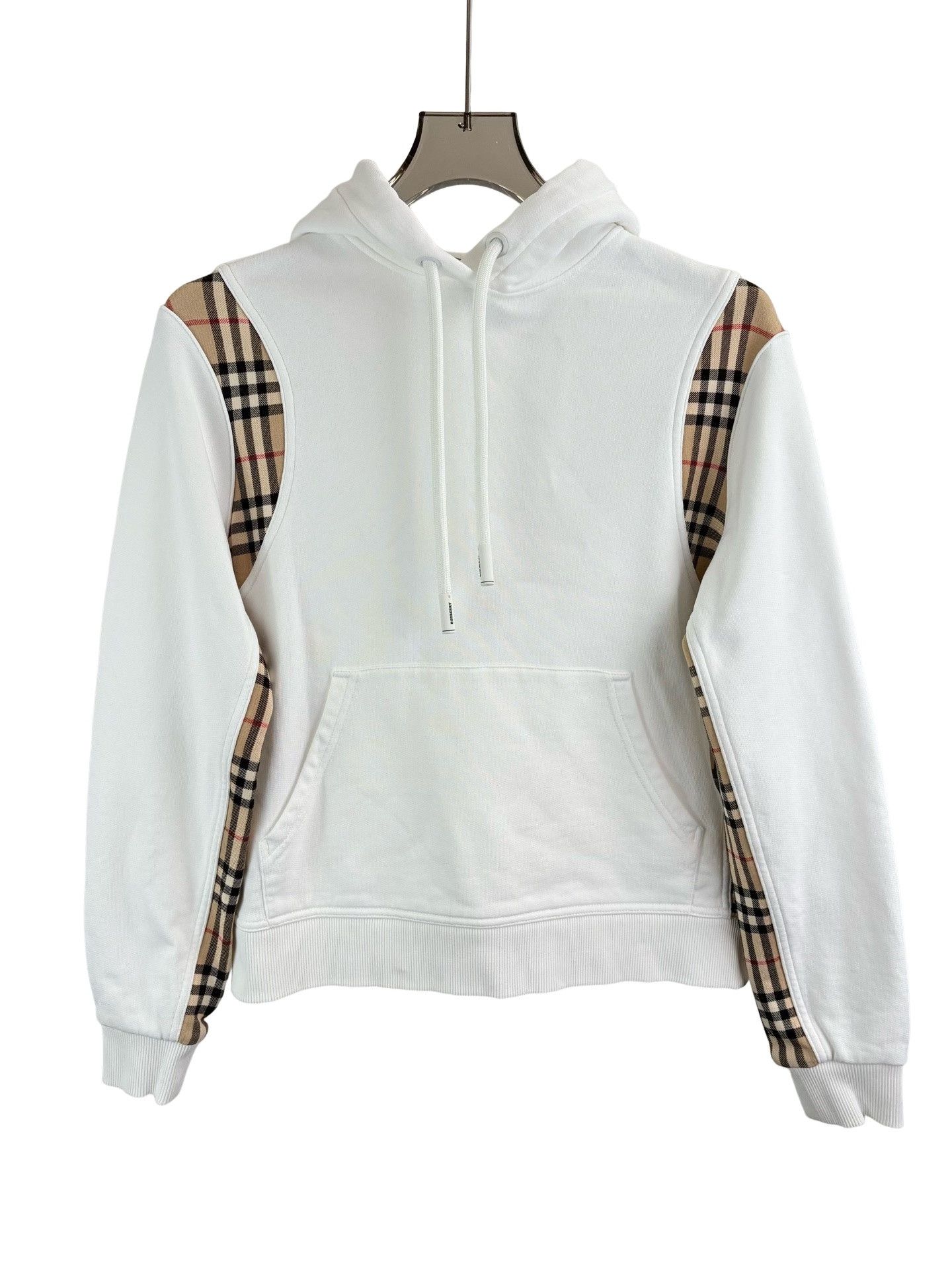 Burberry Burberry Check Panel Hoodie White XS Size US XS / EU 42 / 0 - 1 Thumbnail