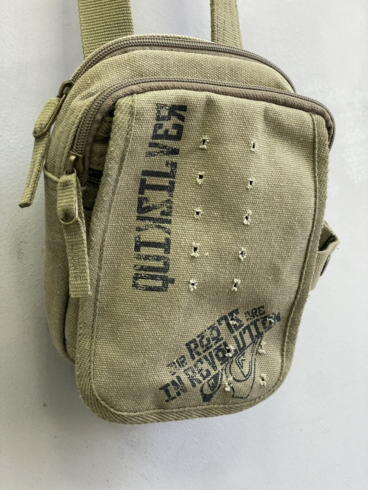 Quiksilver Quiksilver Green Canvas Crossbody Messenger Bag Size ONE SIZE - 4 Thumbnail
