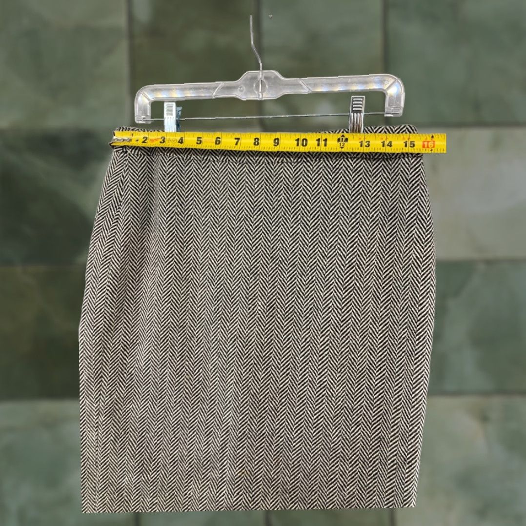 J.Crew VINTAGE J.CREW Womens Skirt Gray Herringbone Straight Pencil Knee Length Size 6 Size 28" / US 6 / IT 42 - 2 Thumbnail
