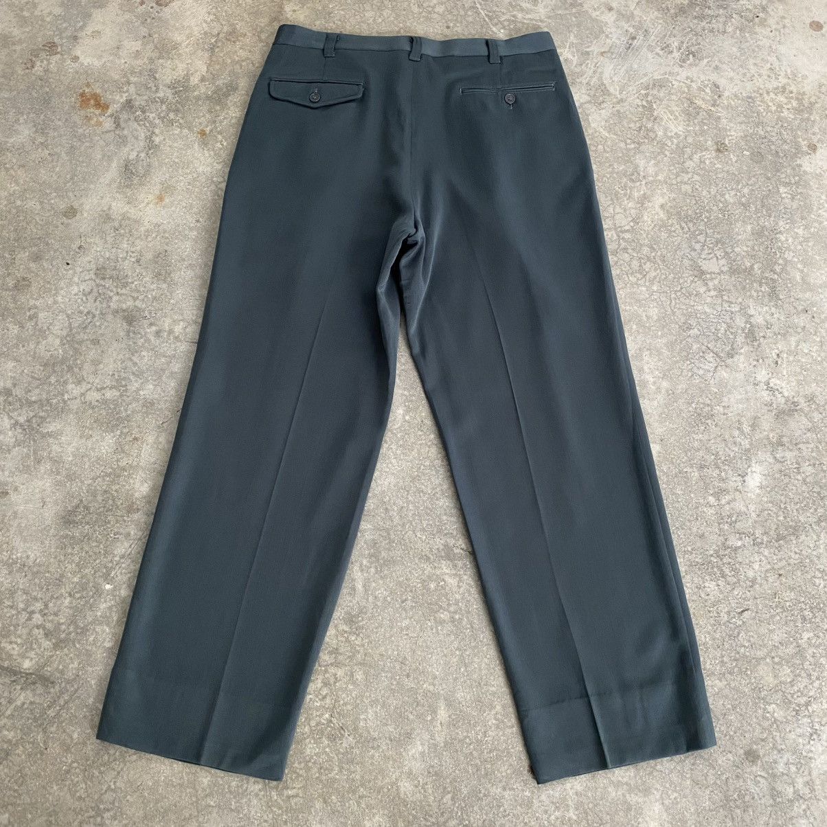 Christian Dior Monsieur 90’s CD Wool Gabardine Pleated Wide Trouser Pants Size US 33 - 10 Thumbnail