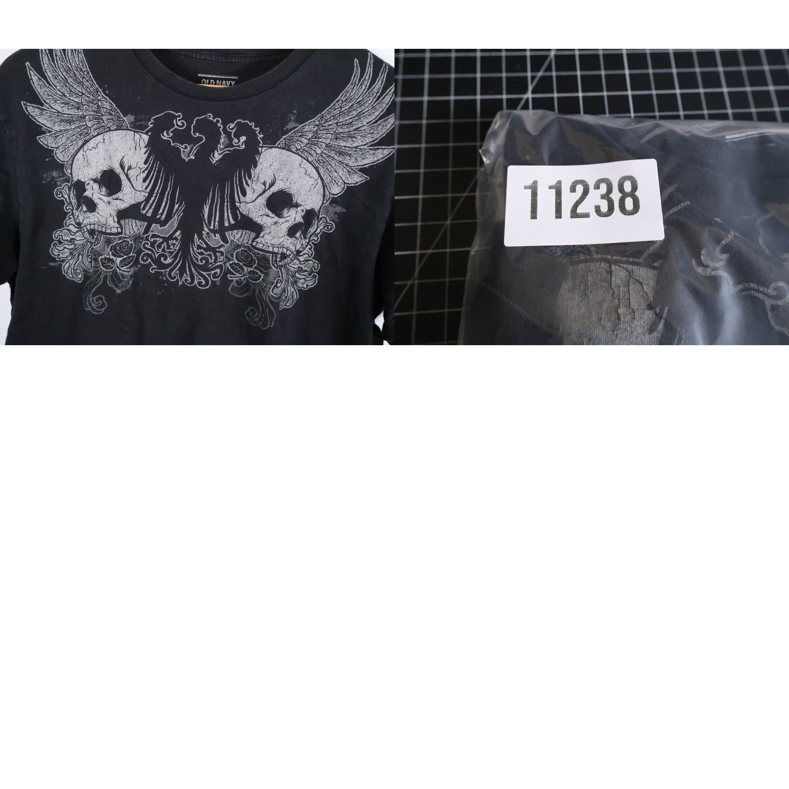 Old Navy VINTAGE Old Navy Skull Wings Graphic Print T-Shirt XL Black Cotton Crew Neck Men XL Retro 2000s Musics MMA Size US XL / EU 56 / 4 - 8 Thumbnail