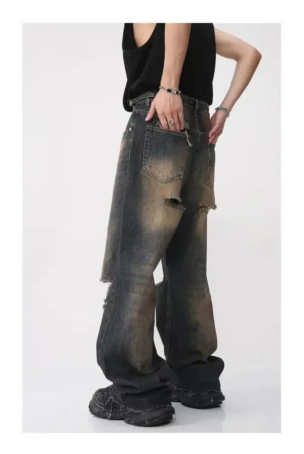 VIBE Blue Gradient Wash Bootcut Flared Jeans y2k retro Size US 30 / EU 46 - 3 Thumbnail