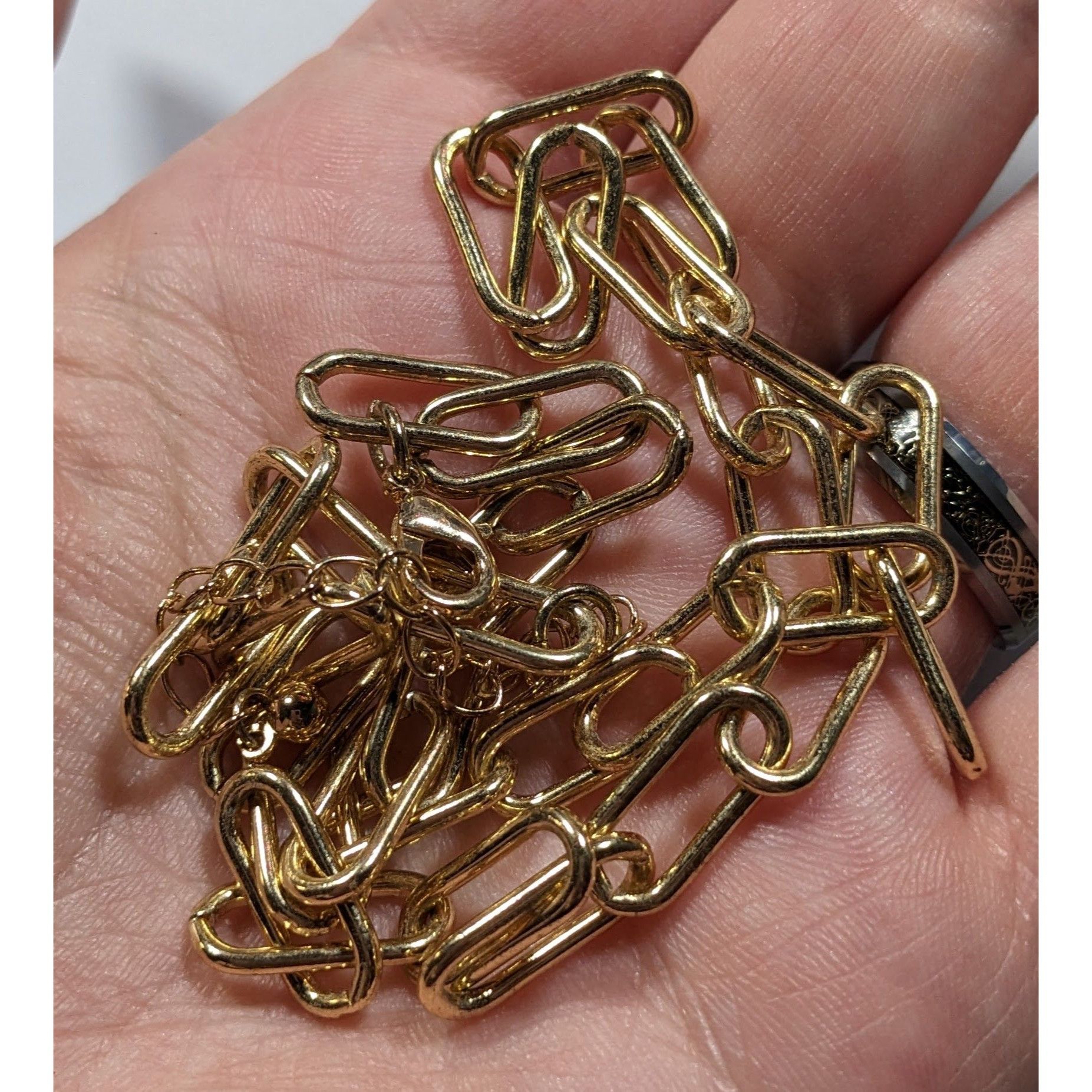 Other Classic Elegant Paperclip Chain Gold Tone Necklace Size ONE SIZE - 3 Thumbnail