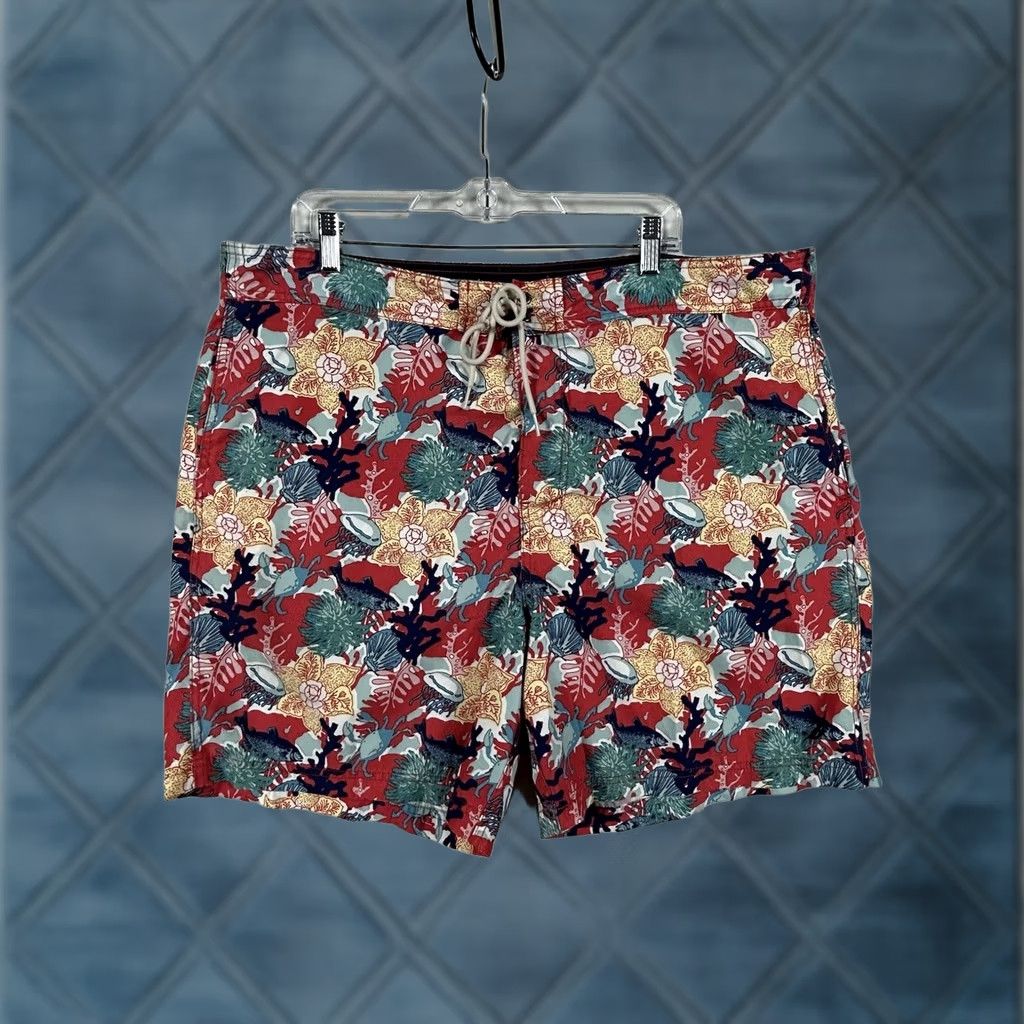 Nautica Nautica Swim Trunks Board Shorts Ocean Hawaiian Red XL Lined Pockets Men Size US 36 / EU 52 - 1 Thumbnail