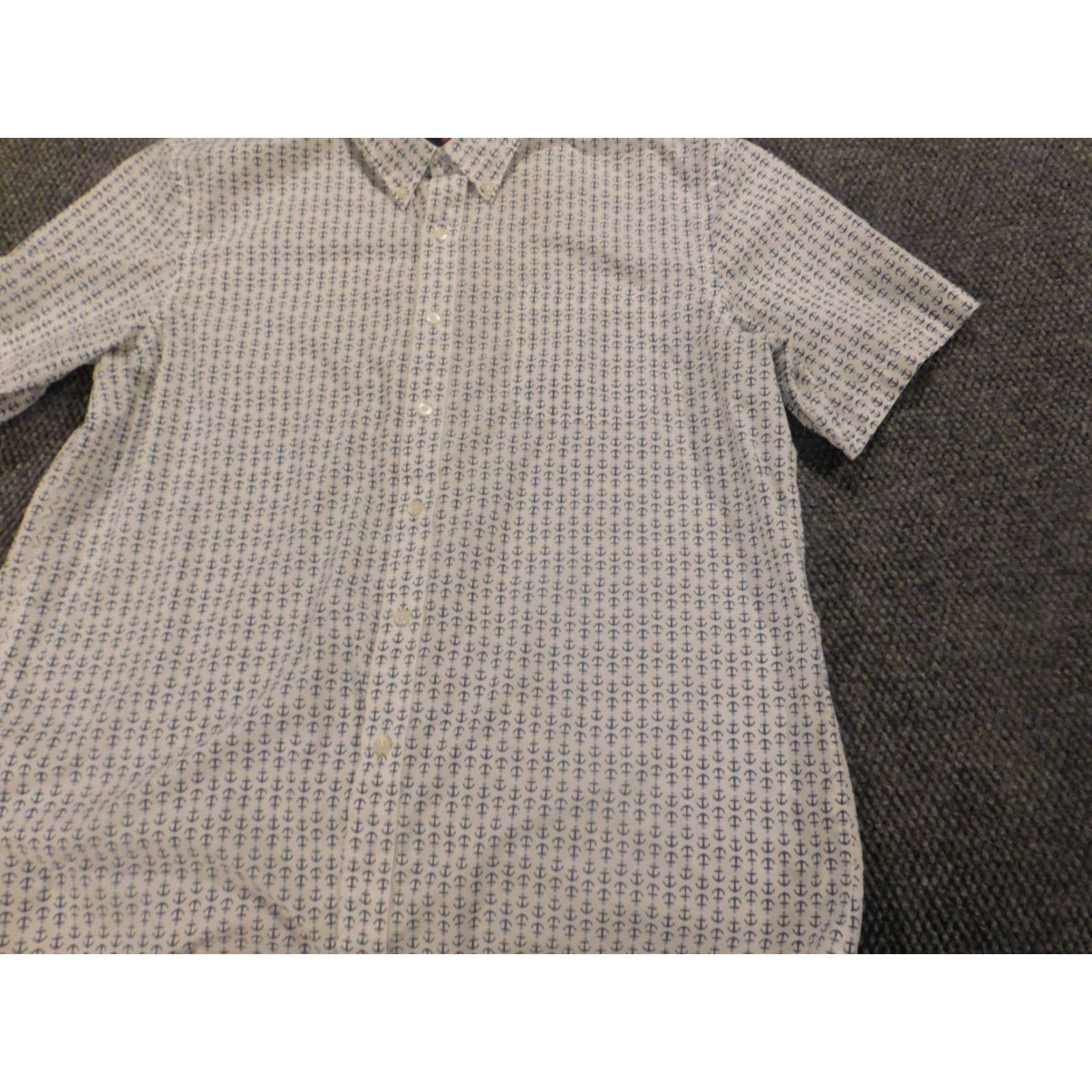 Vintage Saddlebred Mens Shirt Extra Large Blue achors regular button down Easy Care Size US XL / EU 56 / 4 - 4 Thumbnail