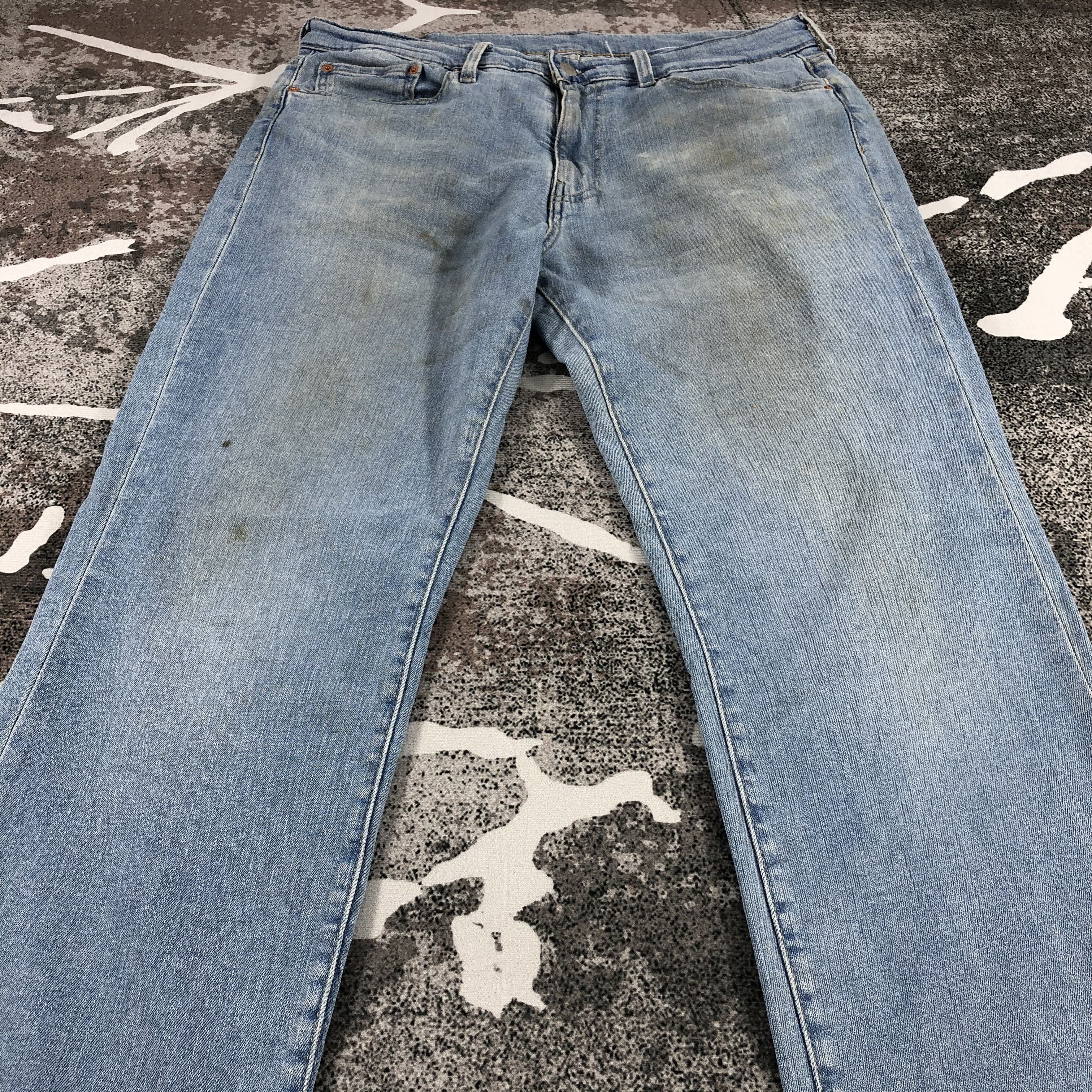 Levi's Vintage Levis 514 Jeans Dirty Faded Blue Wash kj664 Size US 37 - 3 Thumbnail