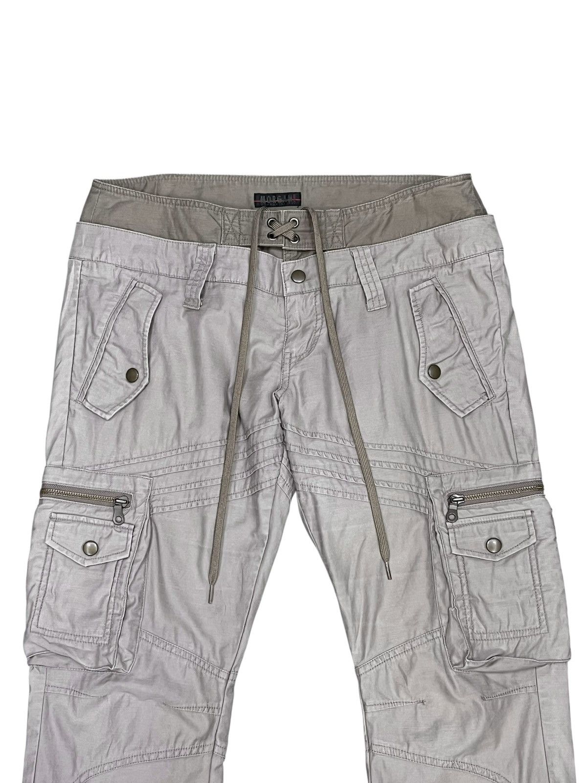 Morgan Homme Morgan Homme Double Waist Lace-Up 10 Pocket Y2K Cargo Pants Size US 32 / EU 48 - 1 Thumbnail