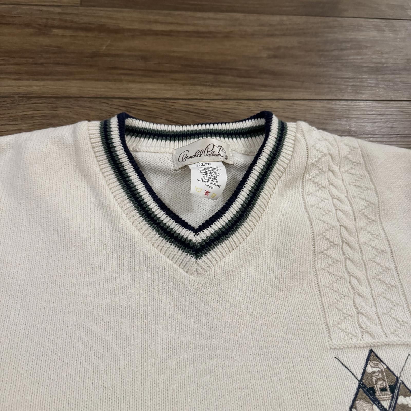Other Vintage Golf Knit Sweater Arnold Palmer 90s Preppy Size US XL / EU 56 / 4 - 4 Thumbnail