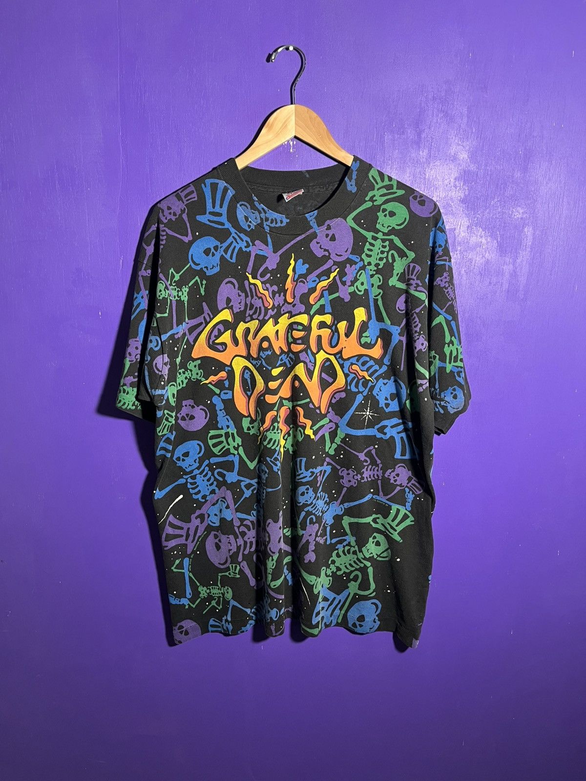 Band Tees × Grateful Dead × Vintage Vintage 1992 Grateful Dead skeletons AOP tour t-shirt Size US XL / EU 56 / 4 - 1 Thumbnail