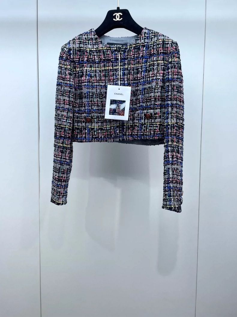 Chanel Chanel 23C colorful braided round-neck short jacket 2504-Ne Size XXS / US 00 / IT 34 - 1 Thumbnail