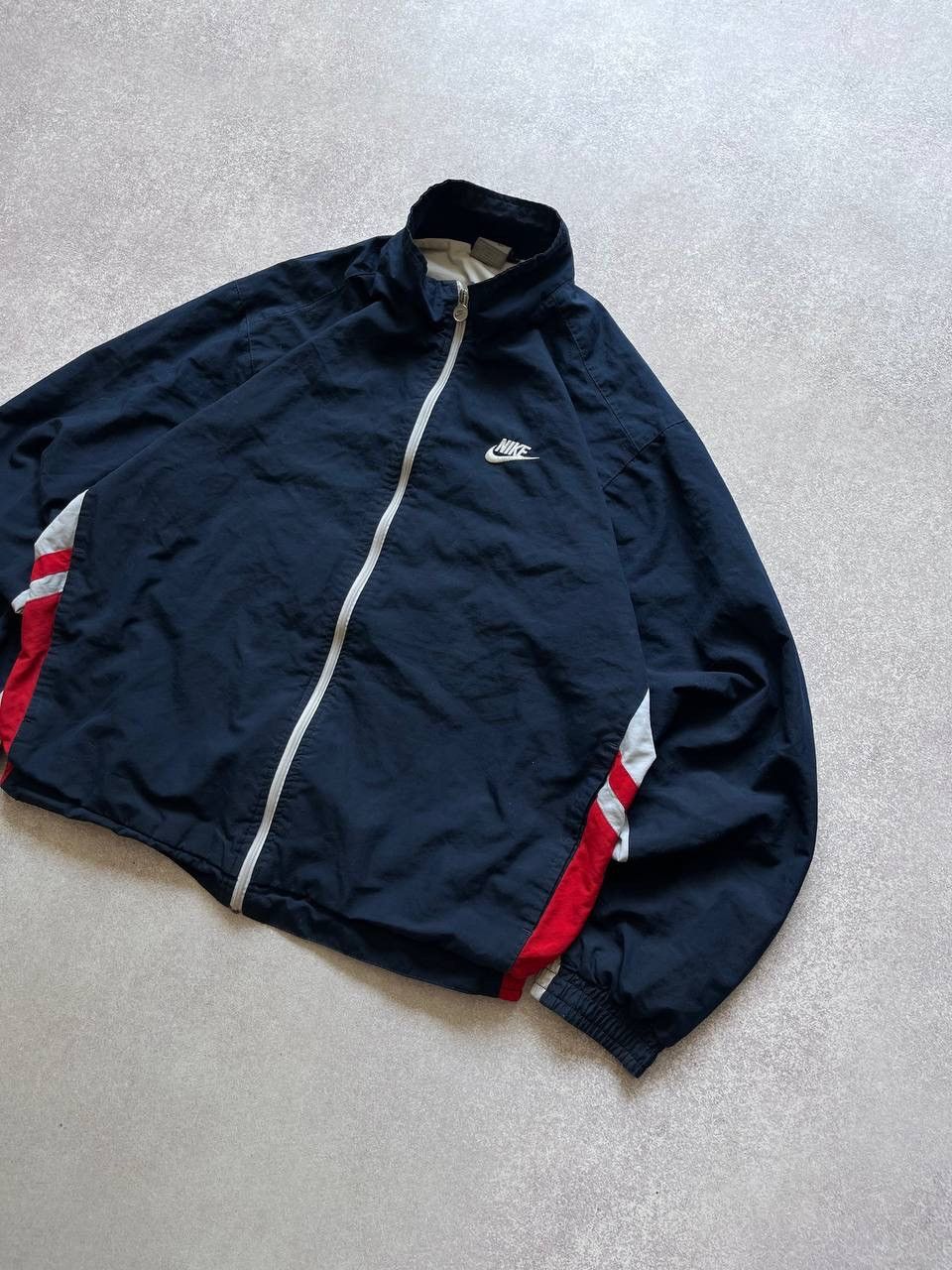 Nike Vintage Nike Swoosh Blue Nylon Zip Jacket Y2K L Size US L / EU 52-54 / 3 - 3 Thumbnail