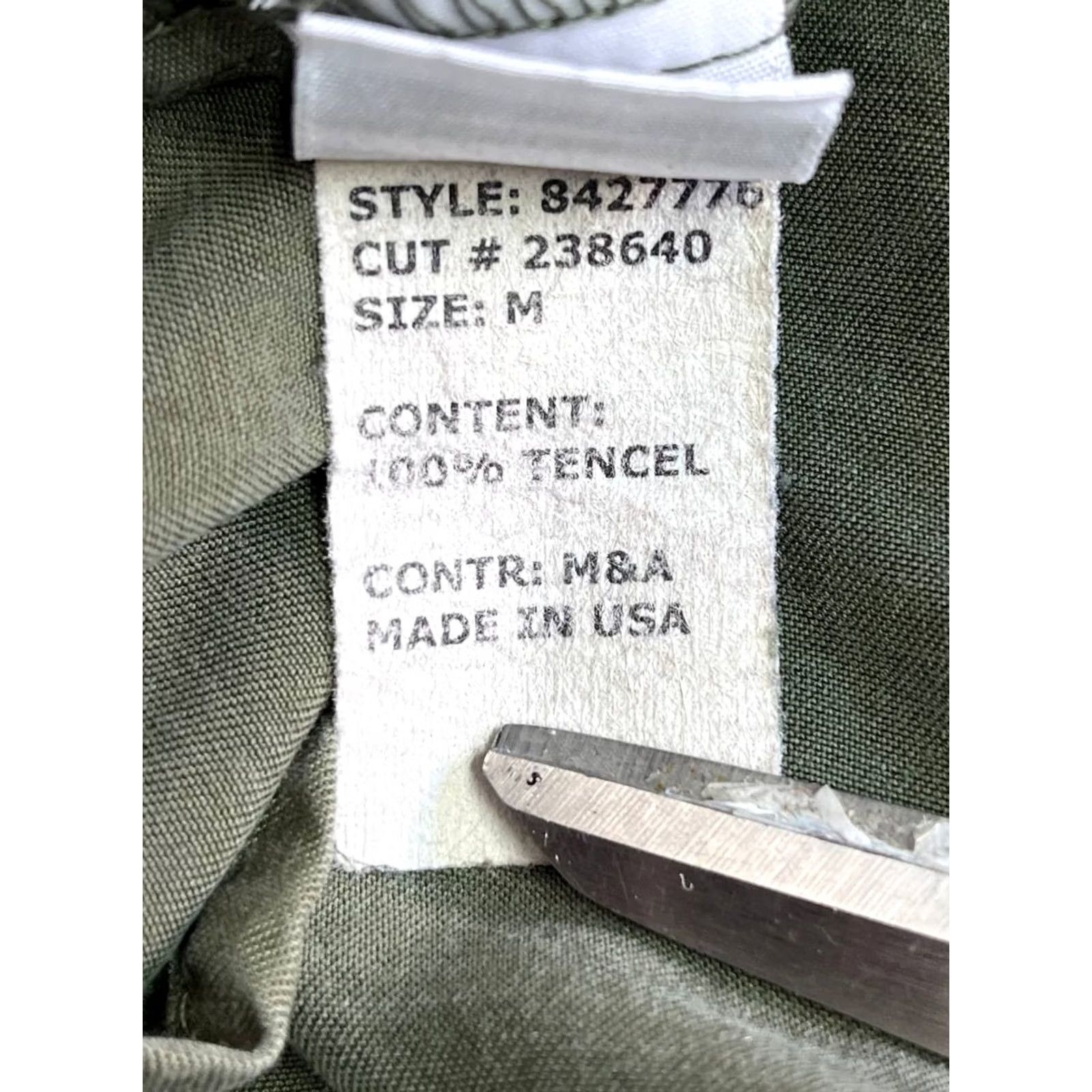 Olive Cut Loose Olive Oversized V-neck 3/4 Sleeve Blouse Top Tencel Medium Womens Size M / US 6-8 / IT 42-44 - 7 Thumbnail