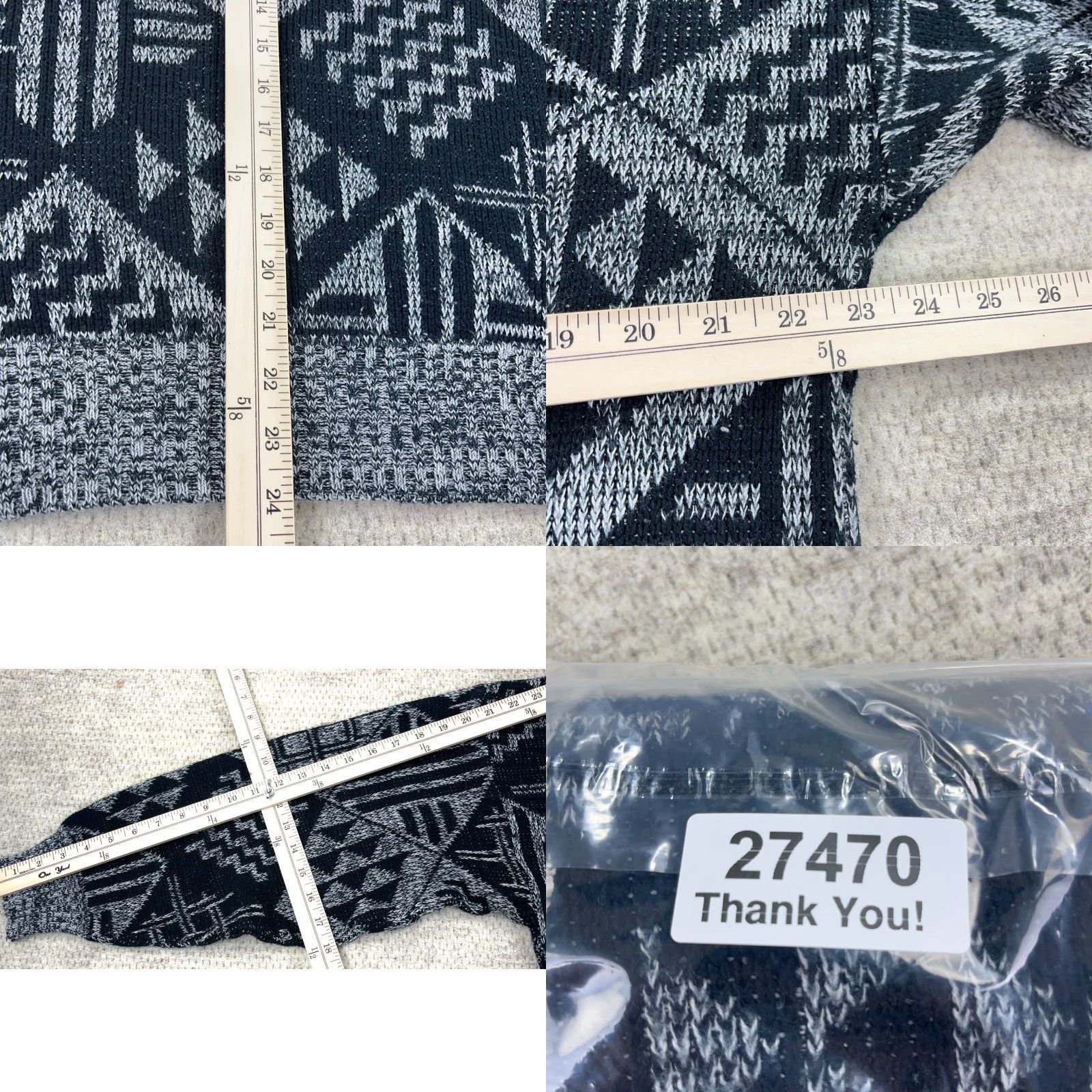 Vintage VINTAGE Sasson Sweater Men Large Gray Black Geometric Crewneck 80s 90s Golf Pullover Size US L / EU 52-54 / 3 - 8 Thumbnail