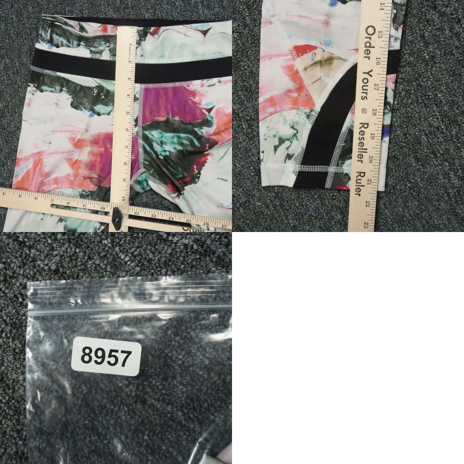 Lululemon Lululemon Womens 6 White Pink Run Inspire Crop II Colorful Zip Pocket Yoga Leggings Size 28" / US 6 / IT 42 - 8 Thumbnail