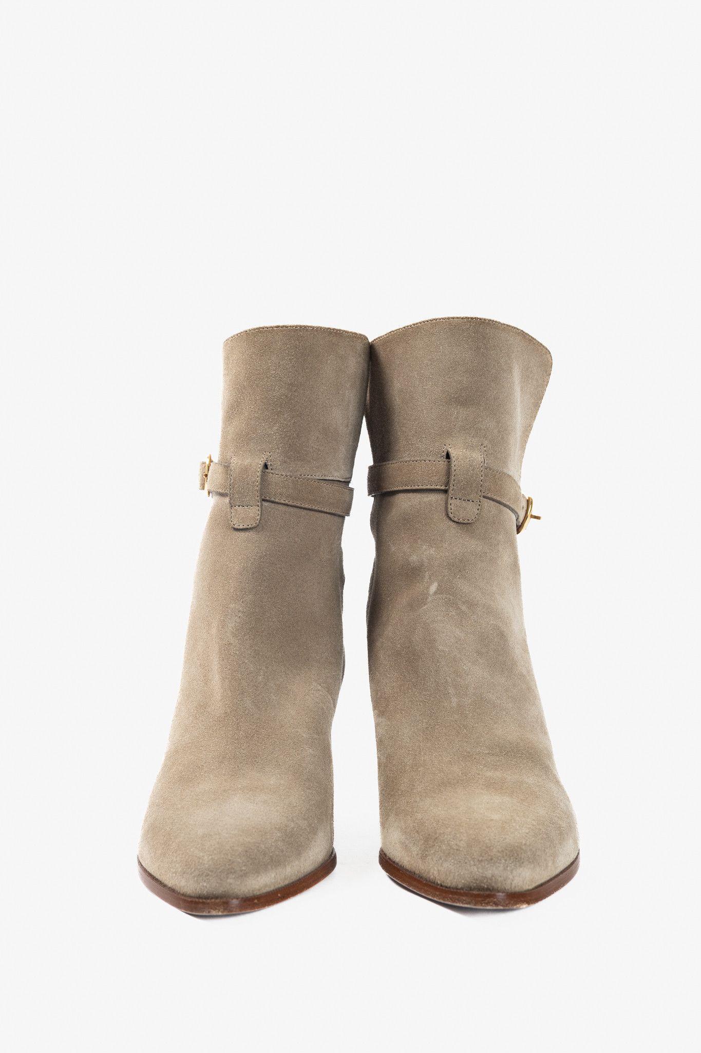 Celine Celine Beige Suede Wraparound Ankle Boots Size US 7.5 / IT 37.5 - 2 Thumbnail