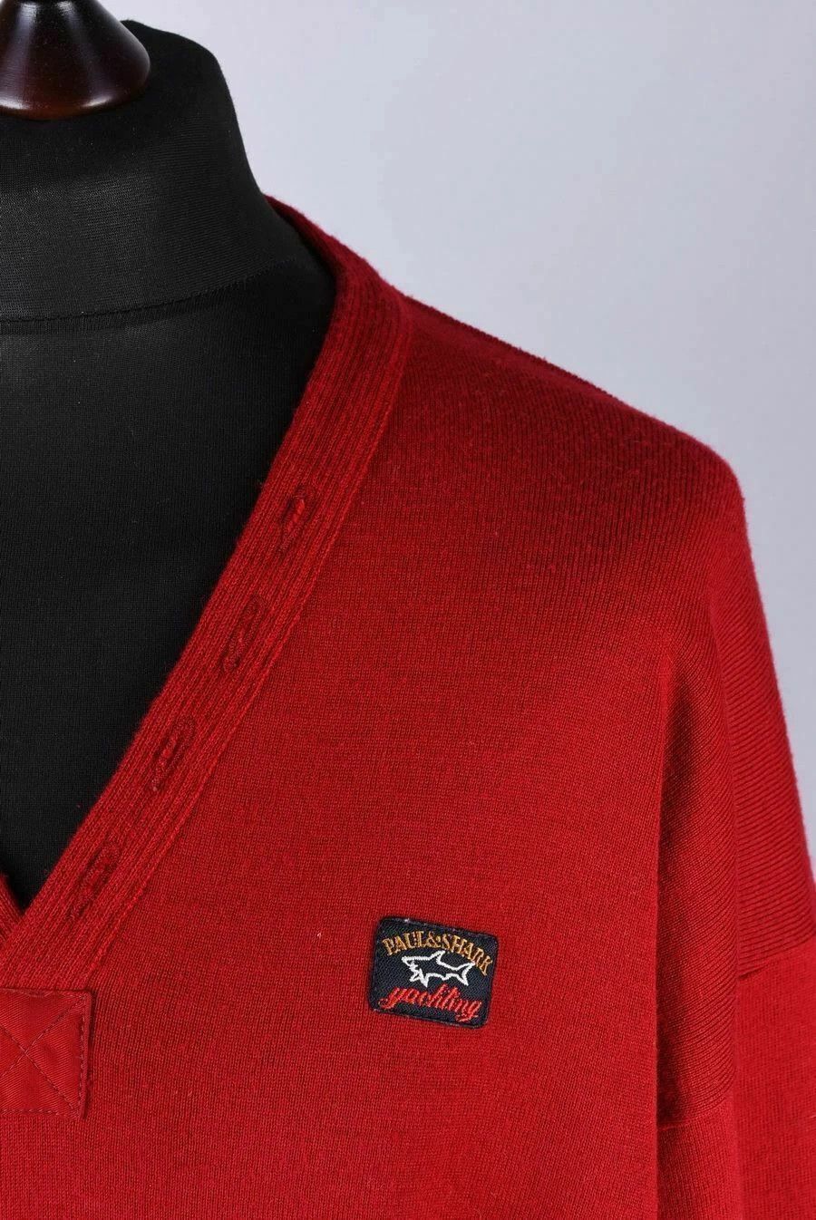 Paul & Shark Paul & Shark Yachting V-Neck Knitted Sweater Red Size XXL Size US XXL / EU 58 / 5 - 2 Thumbnail