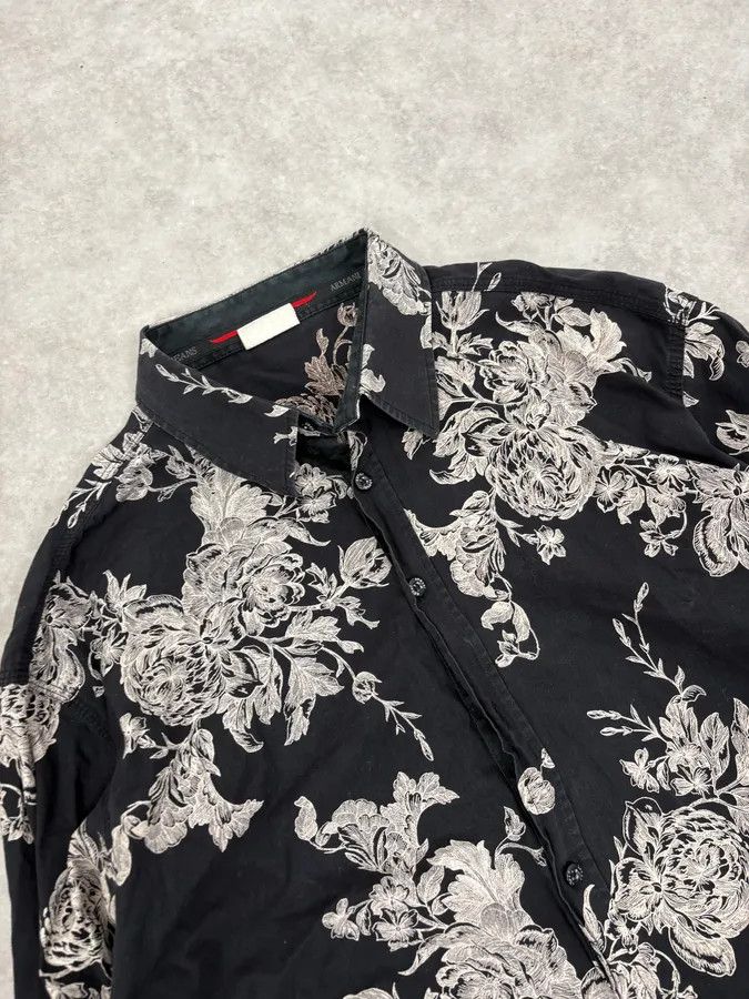 Armani Armani Black & White Floral Abstract Shirt Size US M / EU 48-50 / 2 - 5 Thumbnail