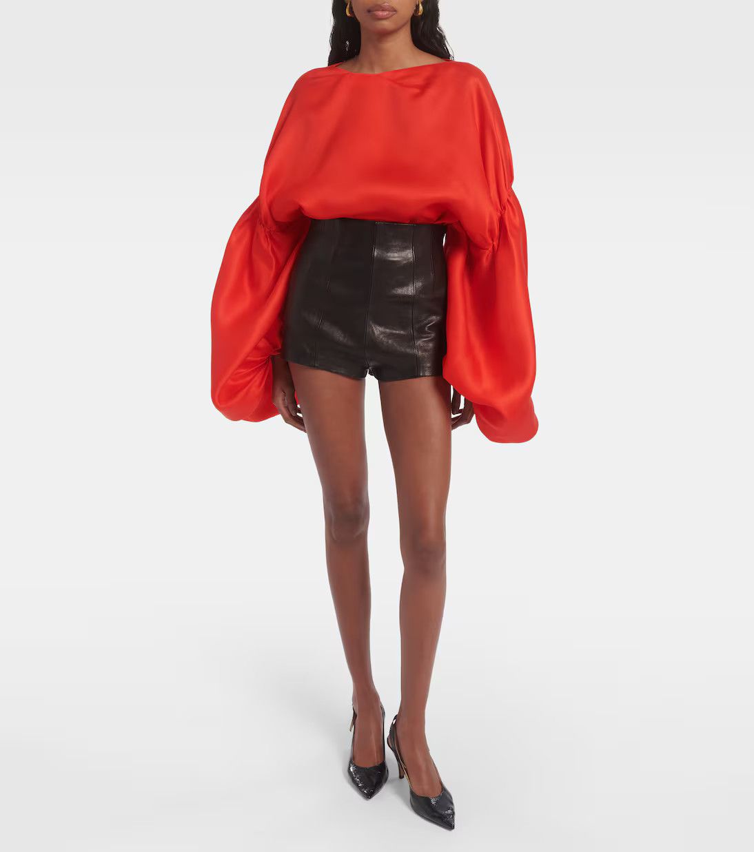 KHAITE o1s22i1n0724 Quico Blouse in Red Size S / US 4 / IT 40 - 2 Thumbnail