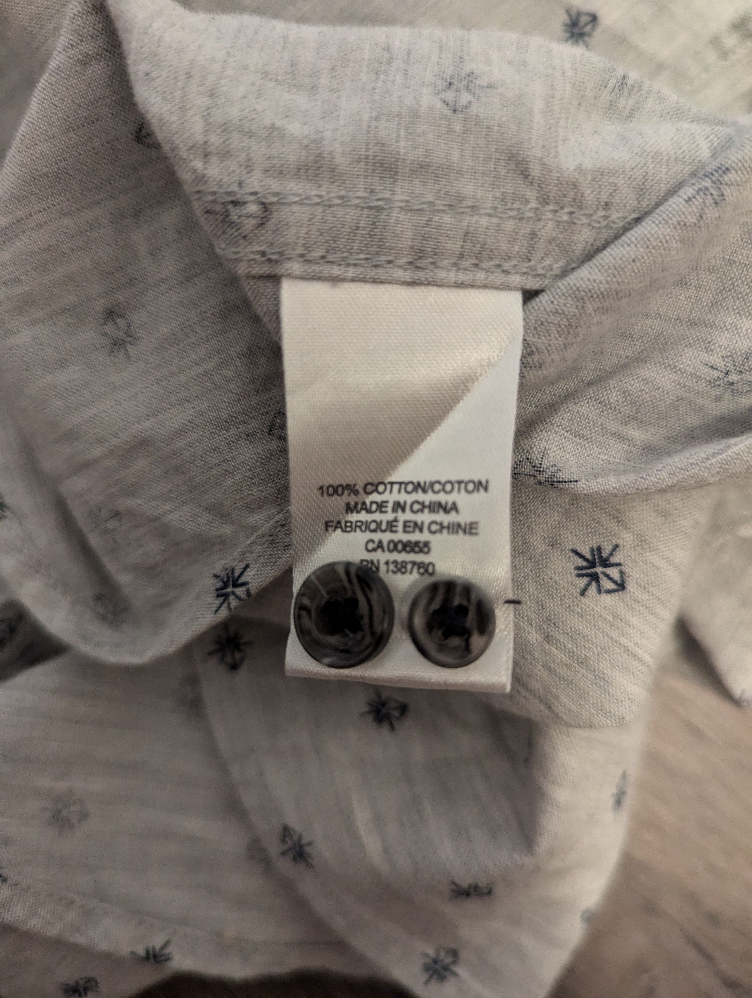 RW&CO. Men's RW & Co. Grey Pattern Button-Up Size US M / EU 48-50 / 2 - 4 Thumbnail