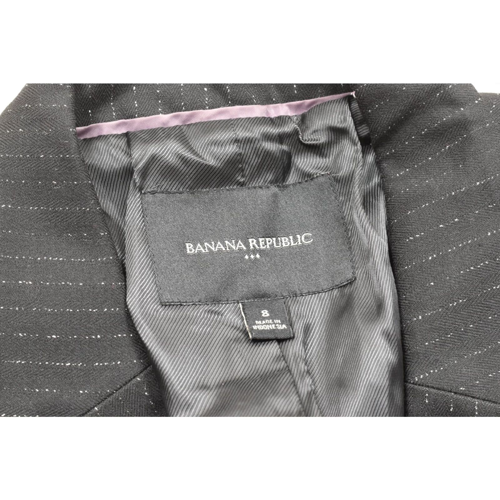 Banana Republic Banana Republic Blazer Pinstripe Two Button Black 8 Women Size M / US 6-8 / IT 42-44 - 8 Thumbnail