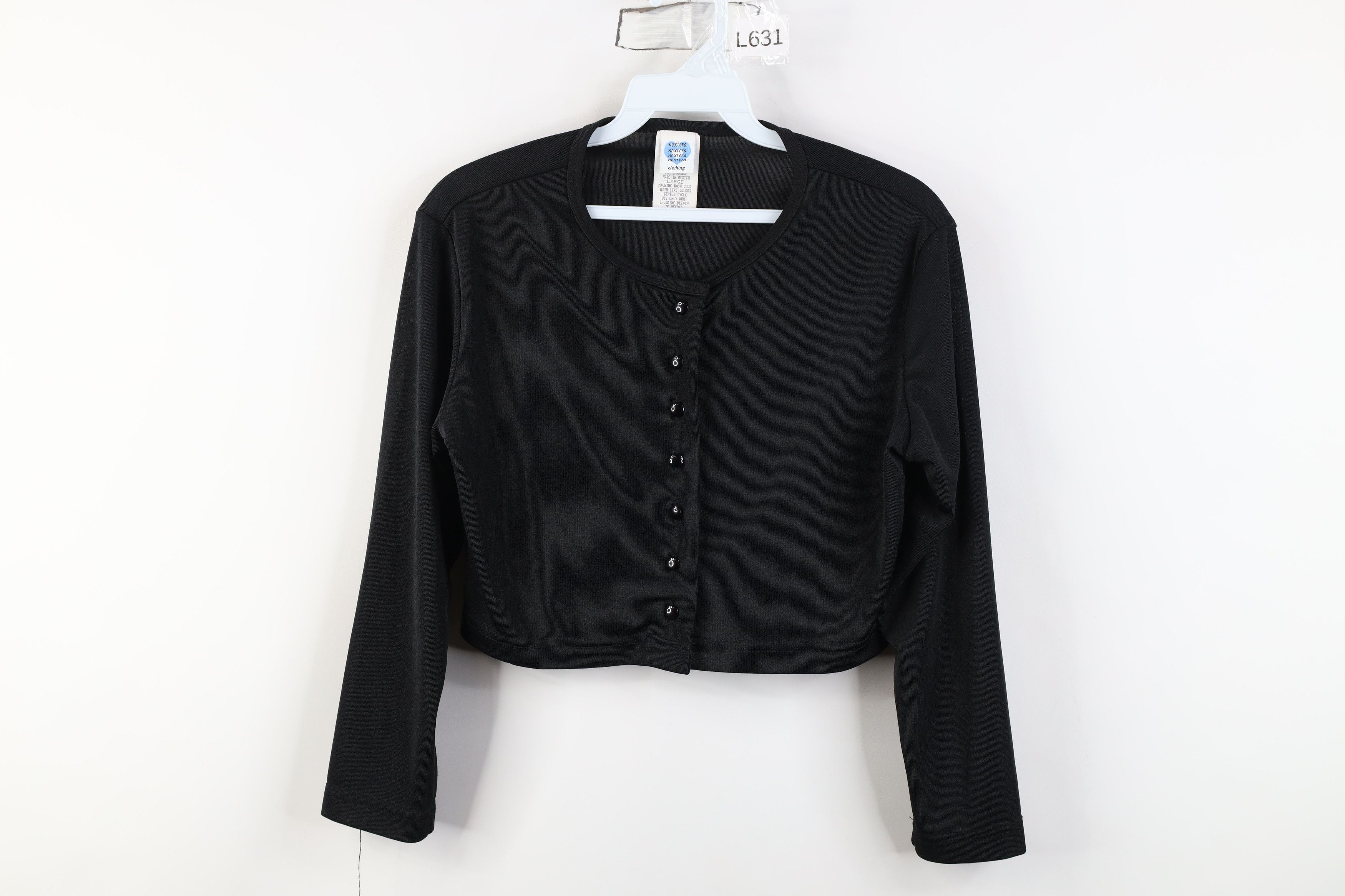 Vintage Vintage 90s Y2K Babydoll Silky Knit Cardigan Sweater Black Size L / US 10 / IT 46 - 1 Thumbnail