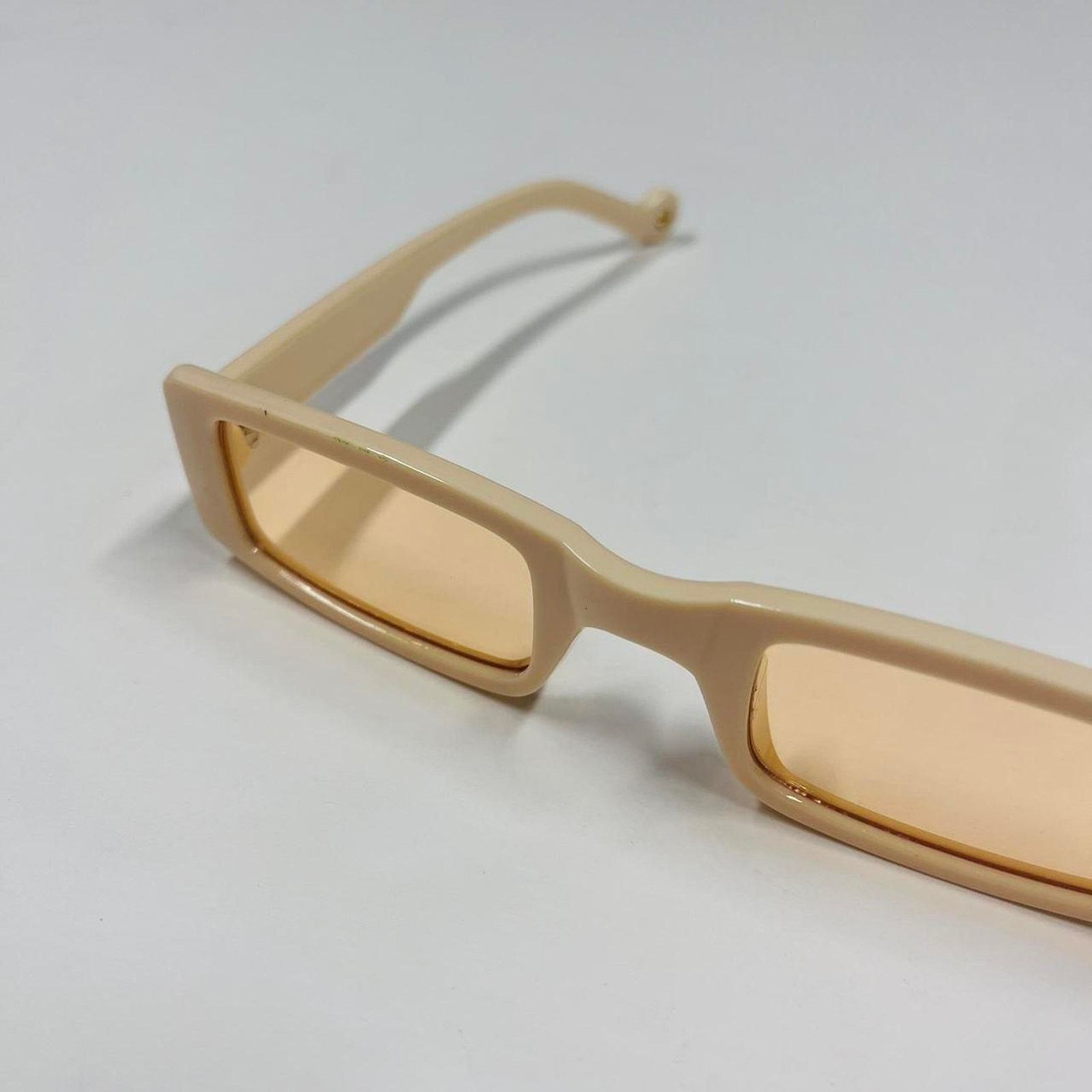 Vintage Y2k 2000s vintage style cream tan rectangular sunglasses Size ONE SIZE - 4 Thumbnail