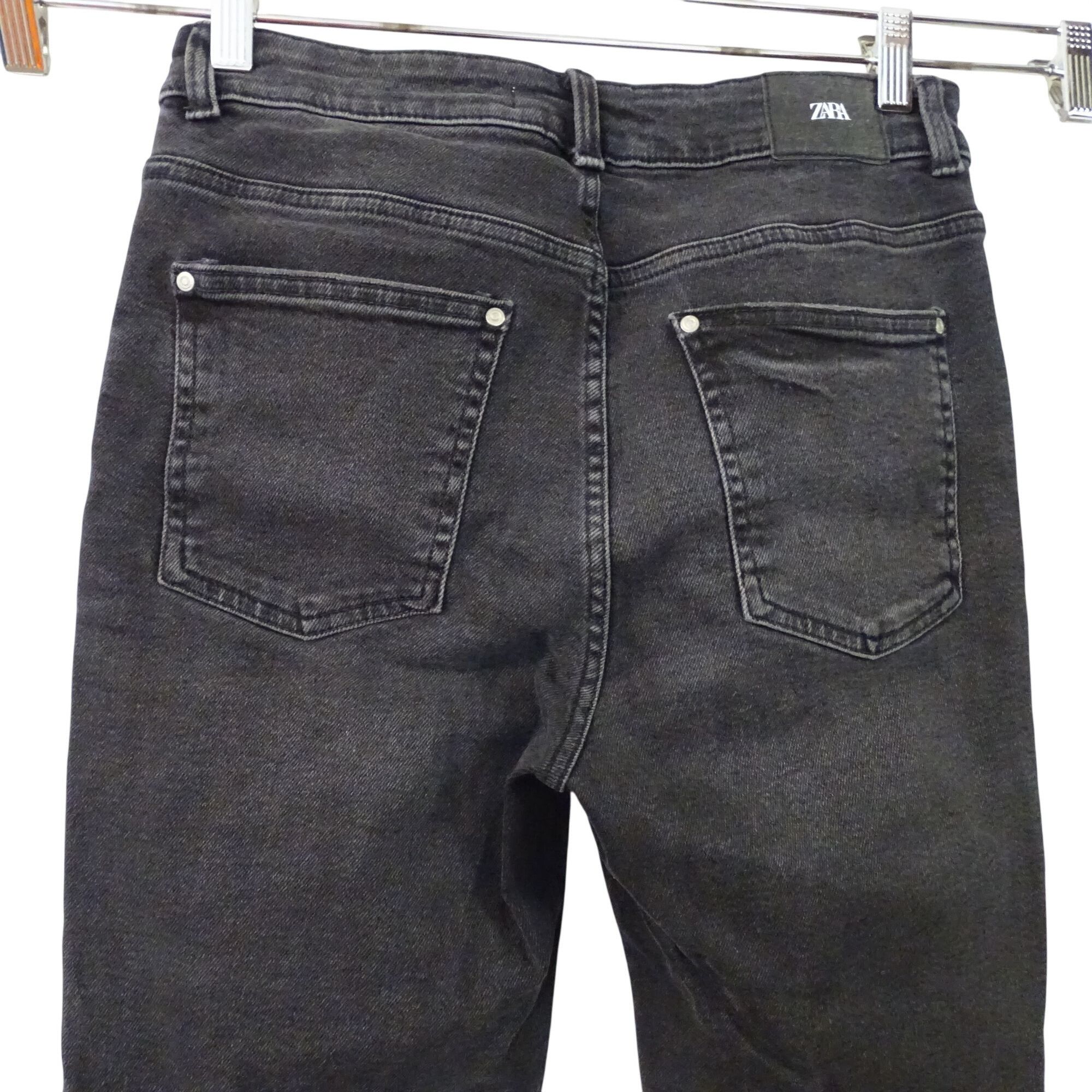 Zara Zara Black Washed Boot Flare Jeans Women Size 8 High Rise Size 30" / US 8 / IT 44 - 4 Thumbnail