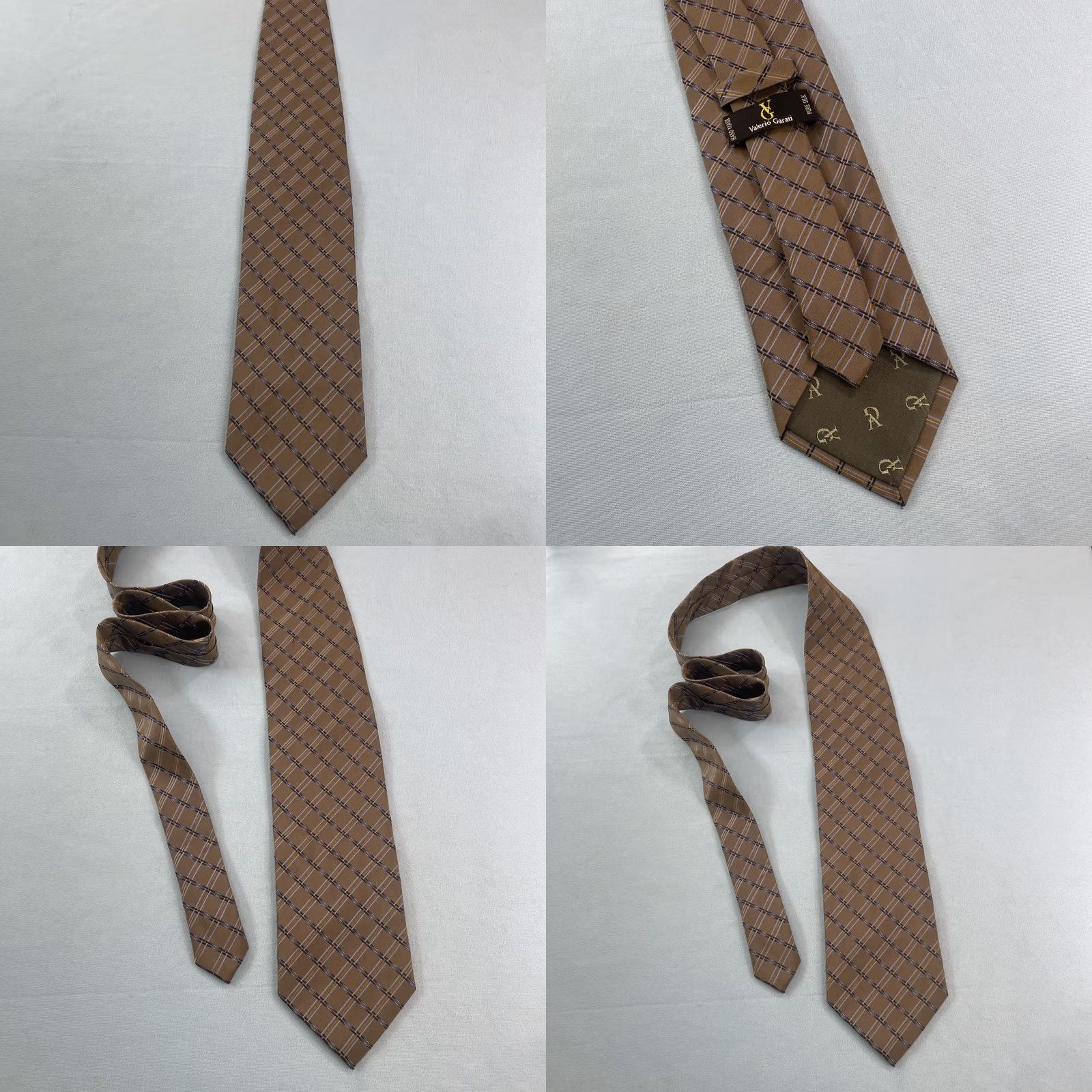 Vintage VINTAGE Valerio Galati Silk Tie Brown Plaid Western Capsule Wide vtg 90s 4x59" Men's Tie Size ONE SIZE - 10 Thumbnail
