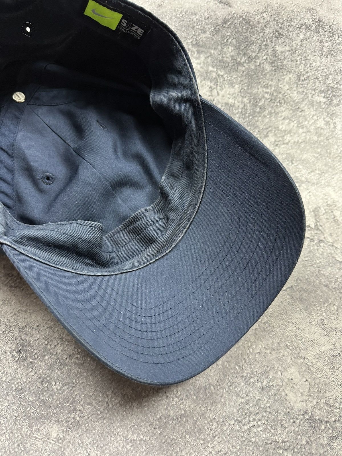 Nike Vintage Y2K Nike Metal Swoosh Baseball Cap Blue Drill Hat Size ONE SIZE - 9 Thumbnail