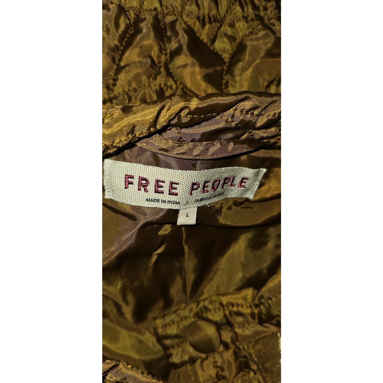 Free People NWT Quinn Quilted Jacket $198 X-LARGE Teal Combo Off-White Size L / US 10 / IT 46 - 7 Thumbnail