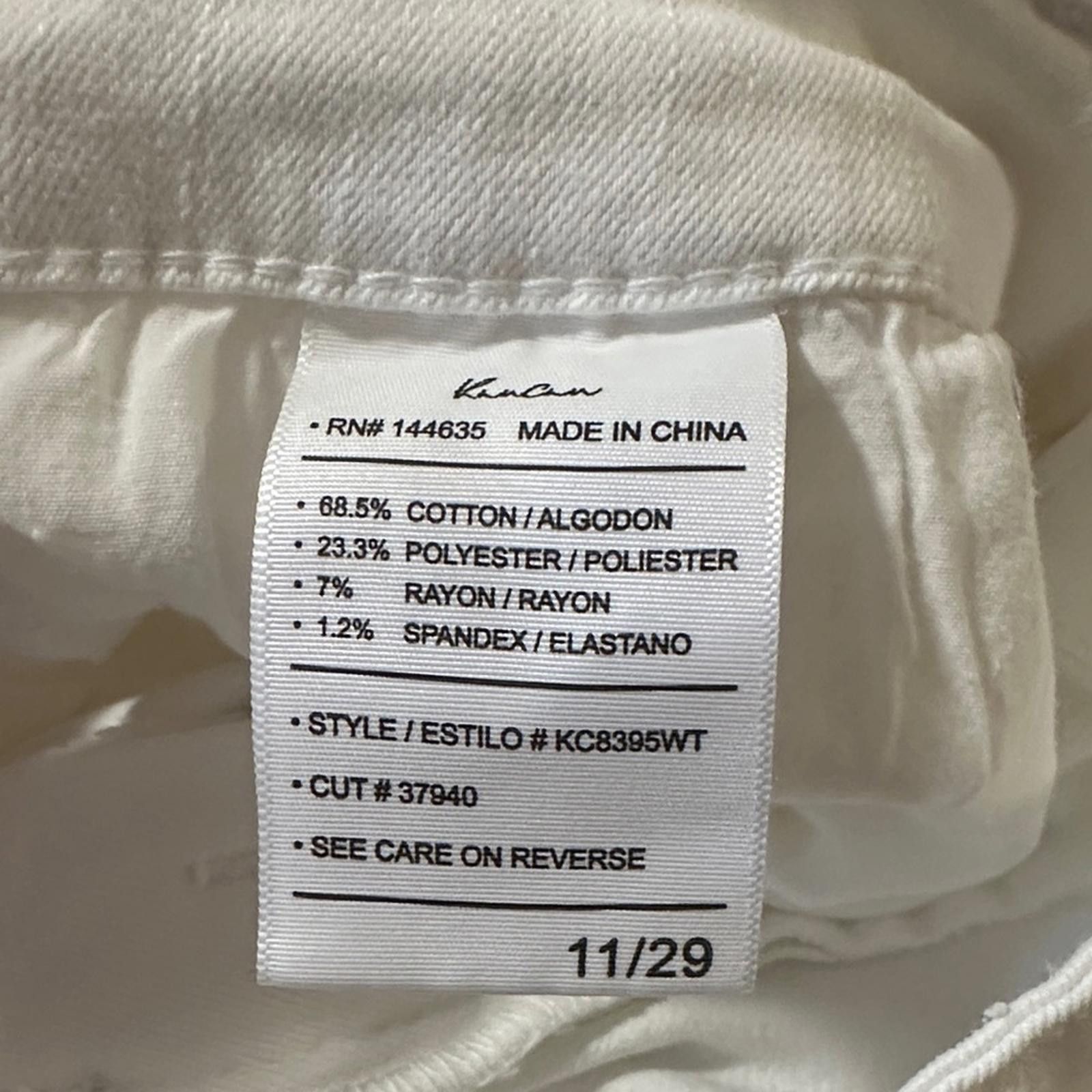 Kancan USA Kancan 11/29 White Denim stretch Jeans denim White Jeans Size 29" - 5 Thumbnail