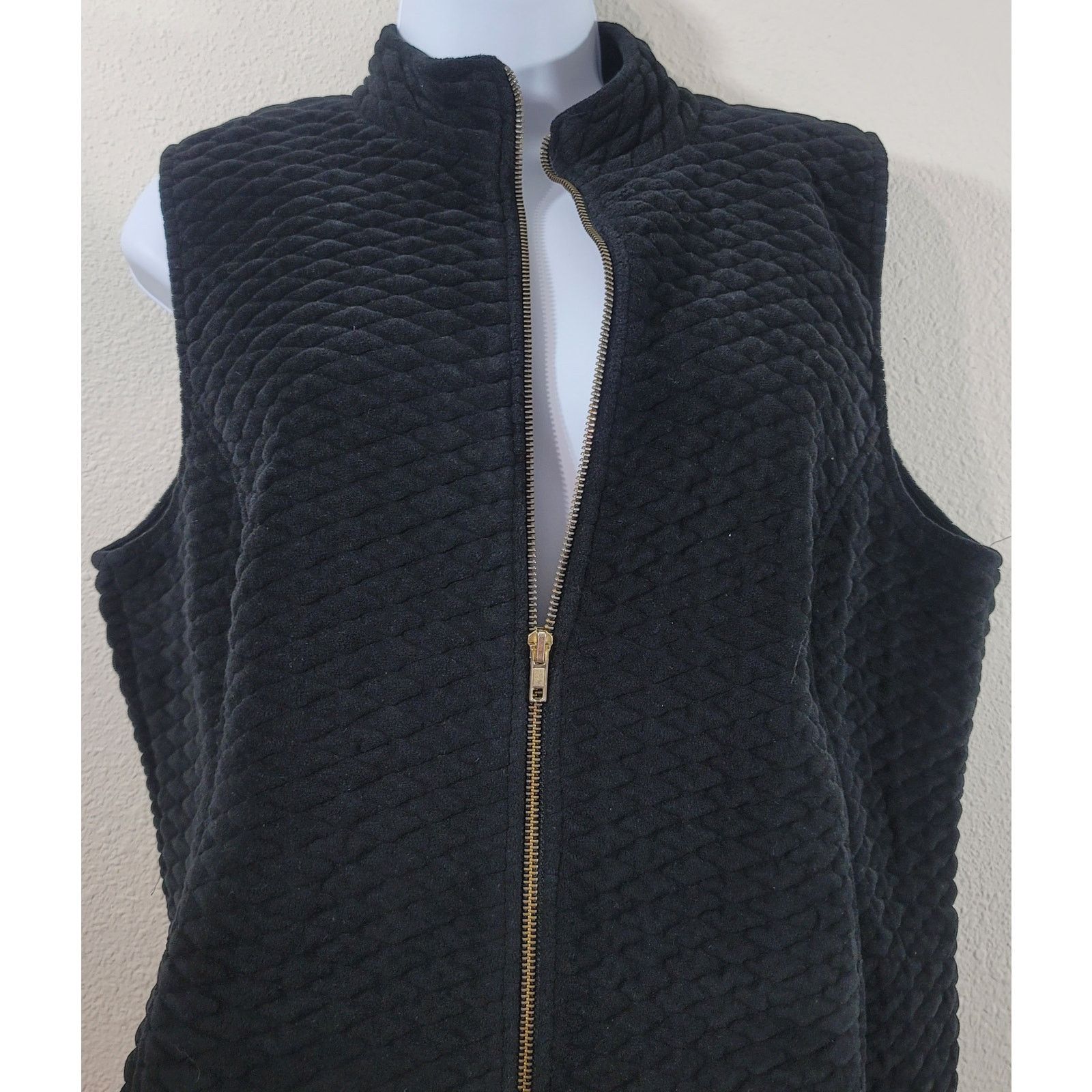 Other David Brooks Black Quilted Velvet Full Zip Vest large Lined Size L / US 10 / IT 46 - 5 Thumbnail
