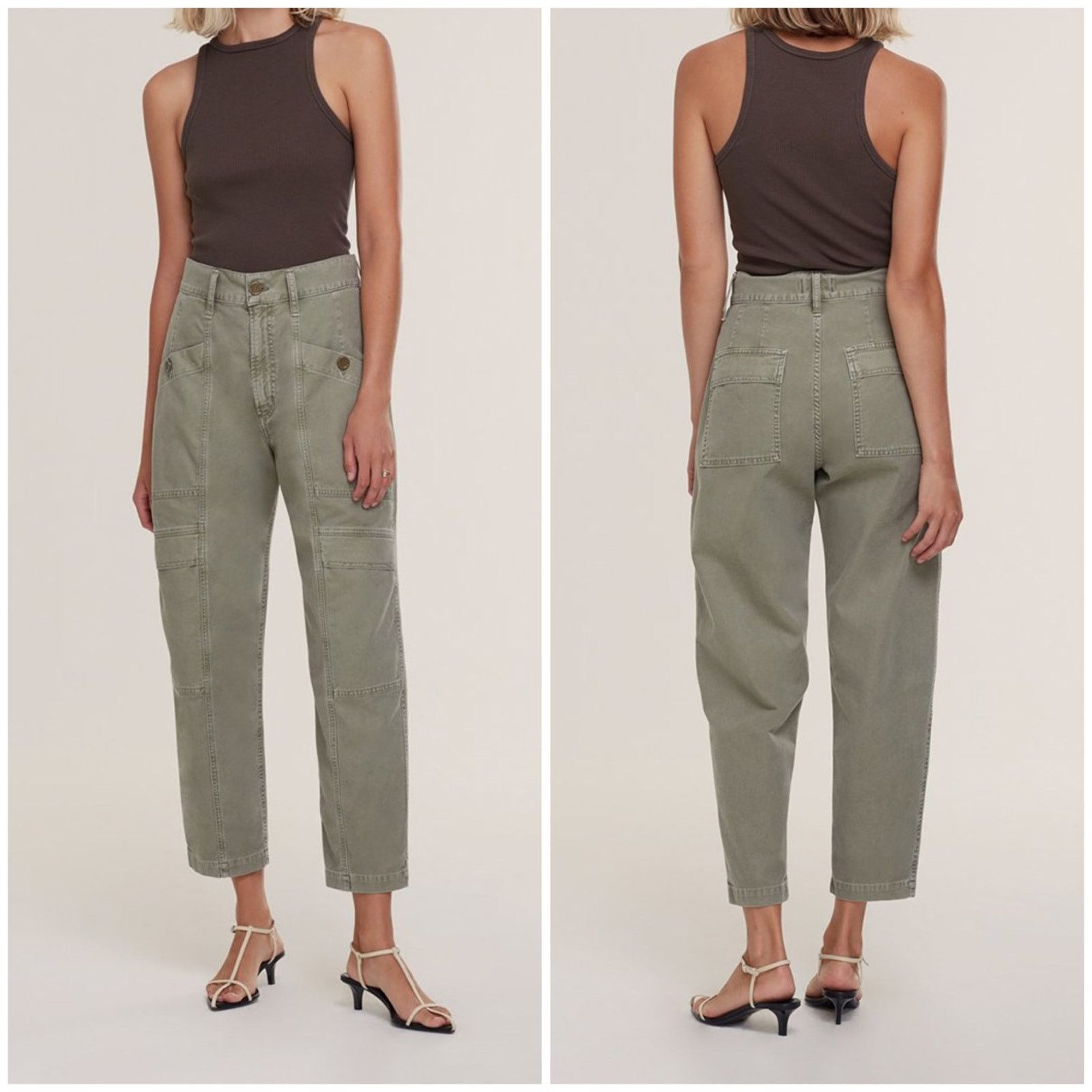 Agolde AGOLDE Kai Cargo Pants Edamame Surplus Green Size 24" / US 00 / IT 34 - 1 Thumbnail