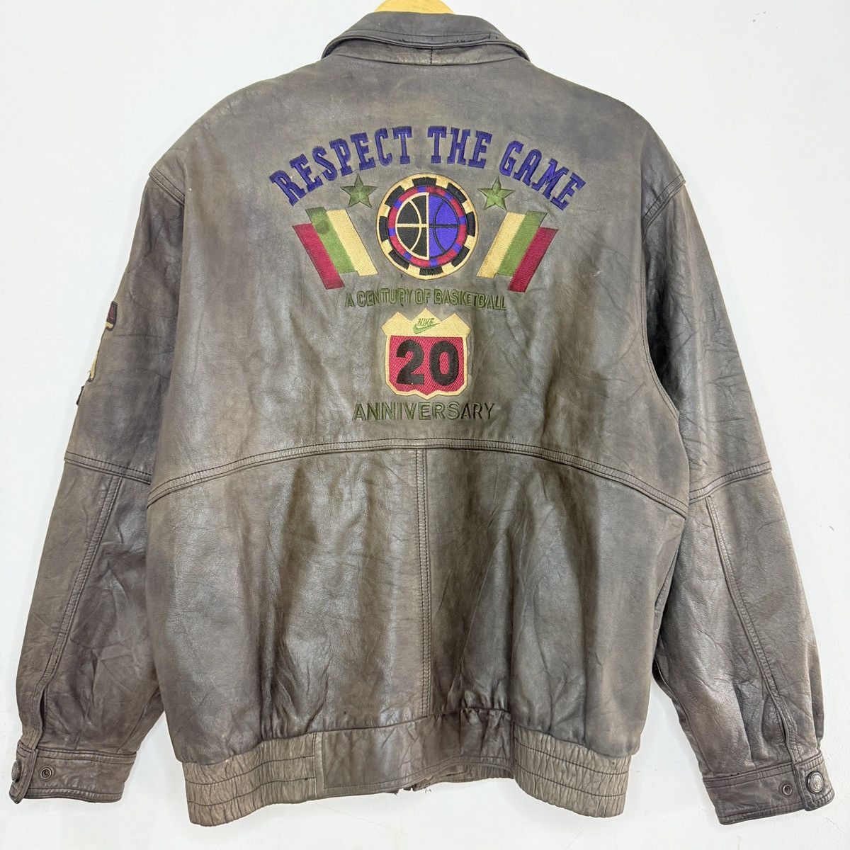 Nike Nike Vintage leather jacket 20th anniversary Size US XL / EU 56 / 4 - 1 Thumbnail