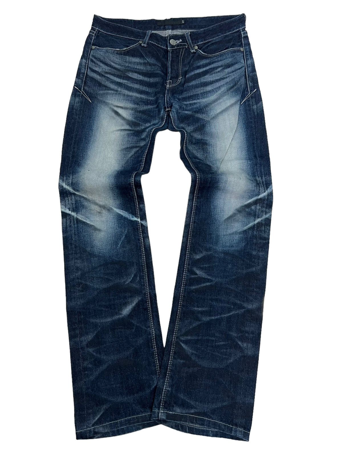 image of 20471120 x Beauty Beast Fuga Wolf Cut Mud Wash Flared Denim Jeans in Indigo, Men's (Size 31)