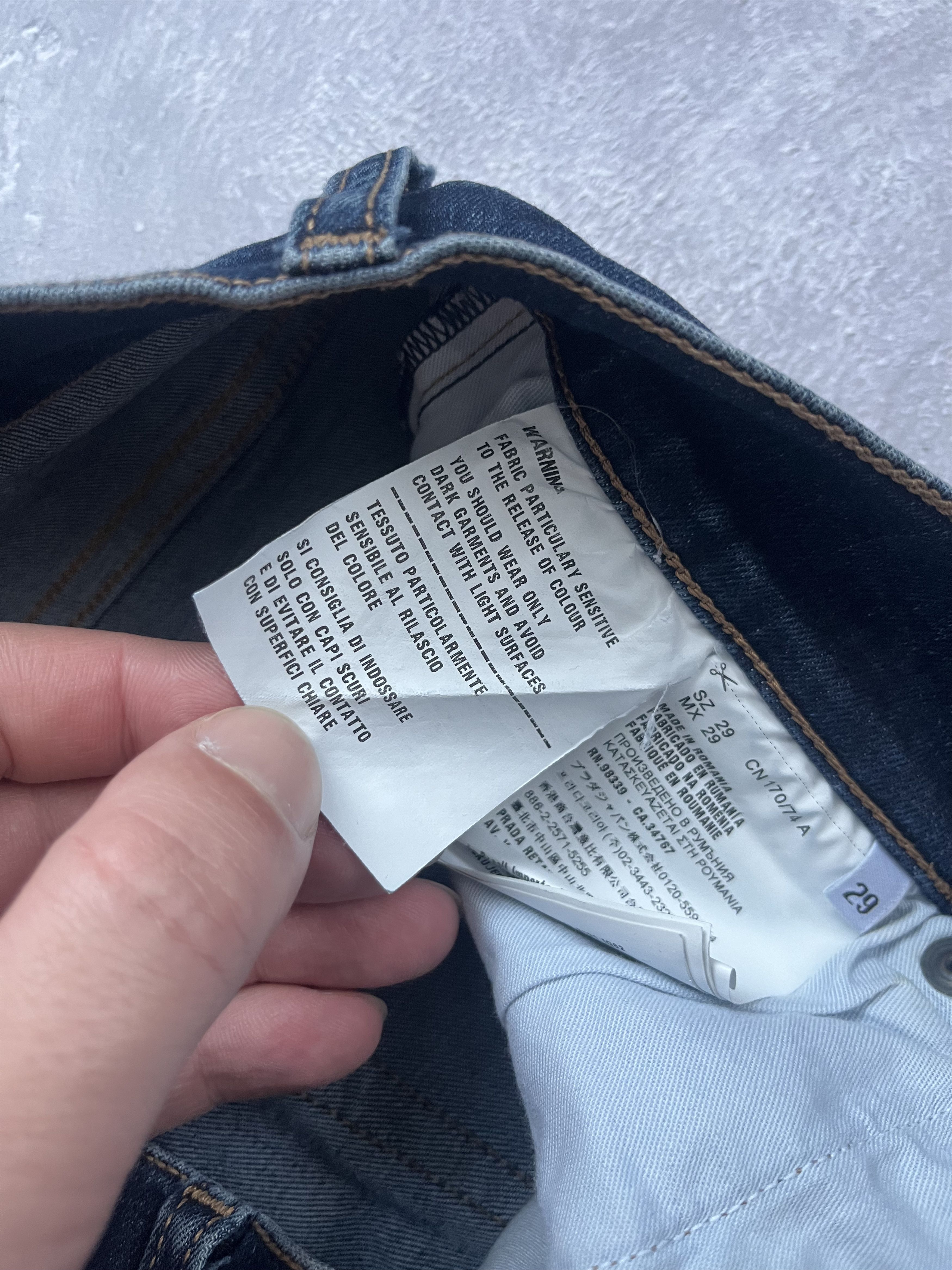 Prada Prada Denim Jeans Women Blue Black Tab Size 29 Size 29" - 13 Thumbnail