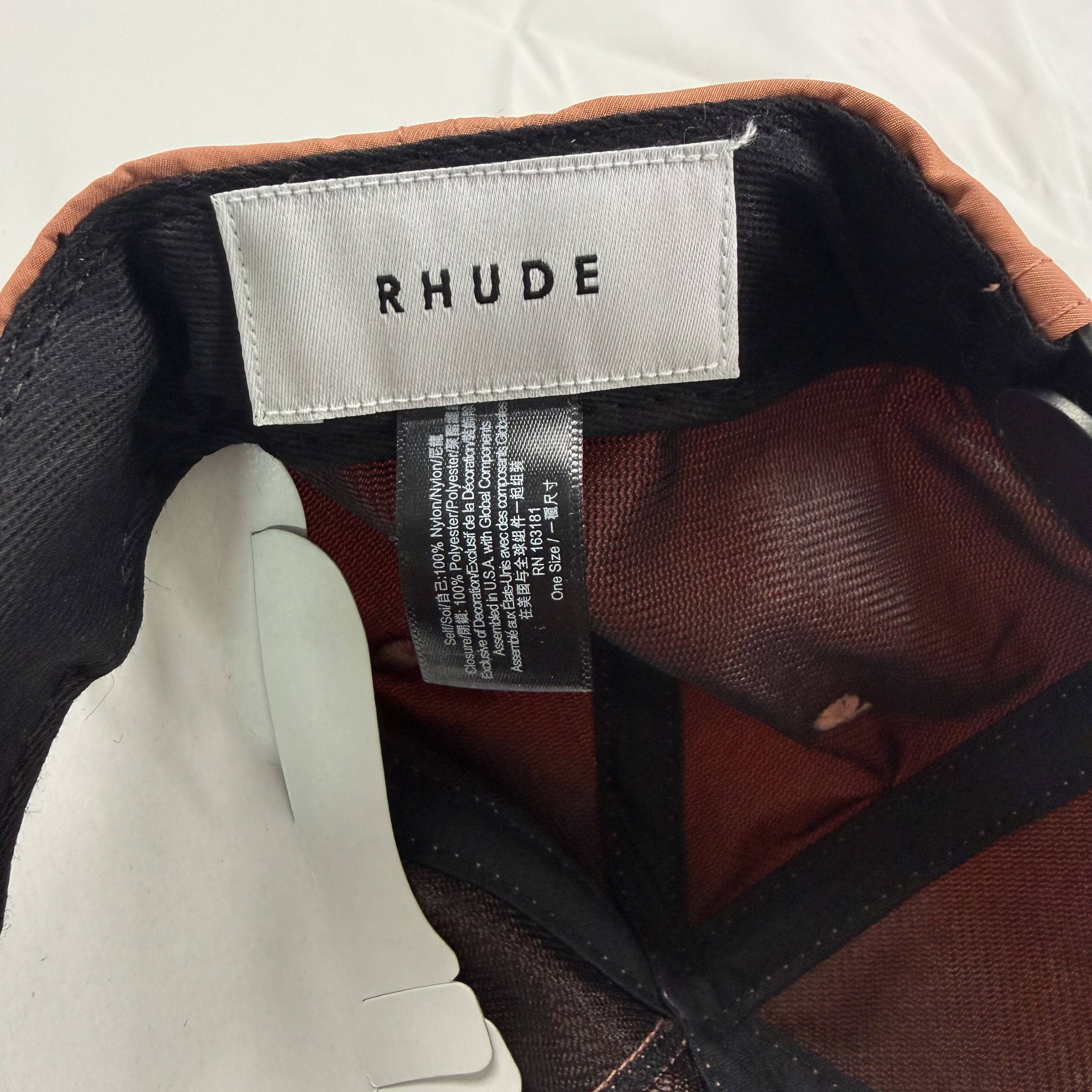 Rhude Rhude Mens Rust Orange Nylon Snapback Hat Adjustable Cap Size ONE SIZE - 6 Thumbnail