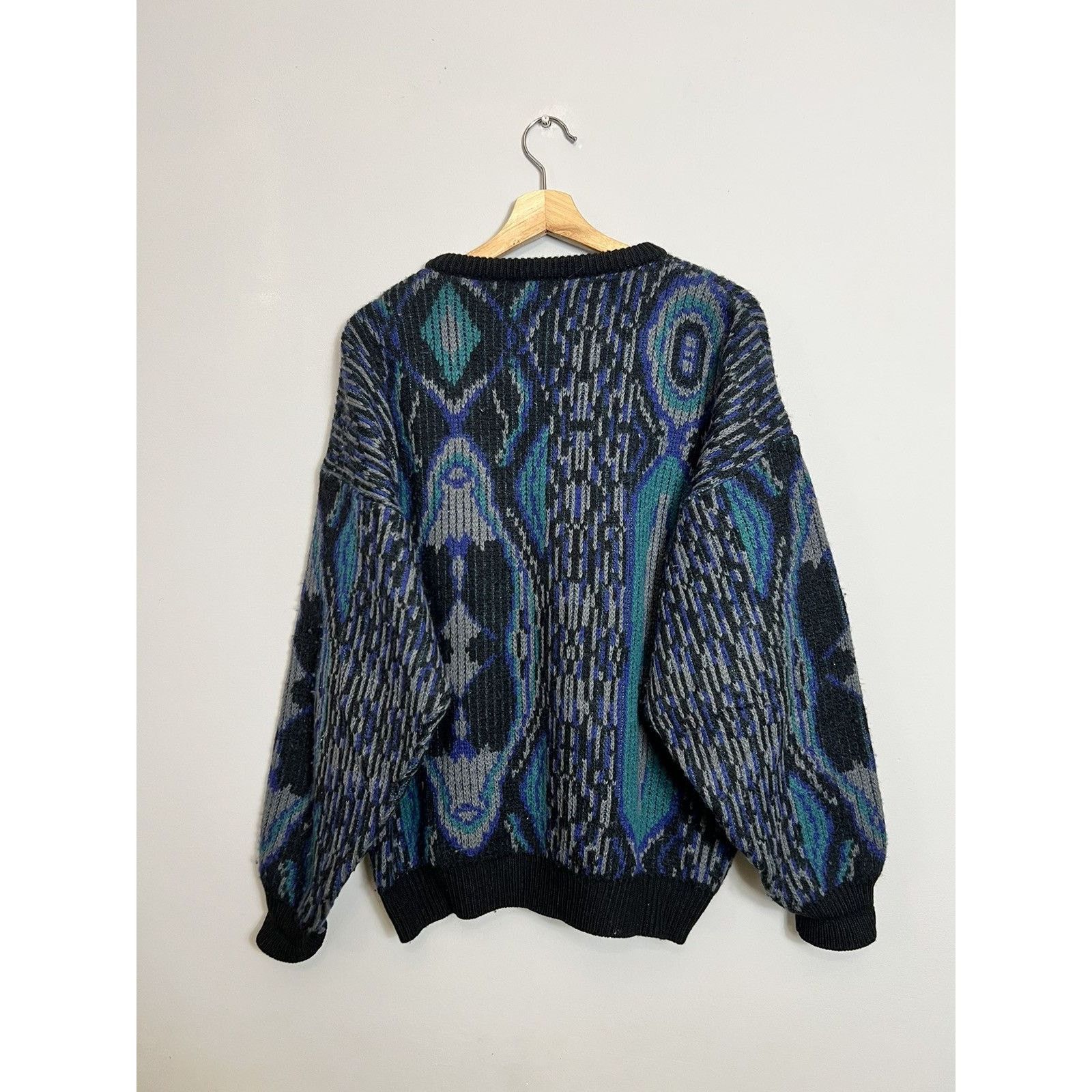 Puma × Vintage Rare Vintage 90s Adidas Puma Print Wool Knit Sweatshirt OG Size US L / EU 52-54 / 3 - 2 Thumbnail
