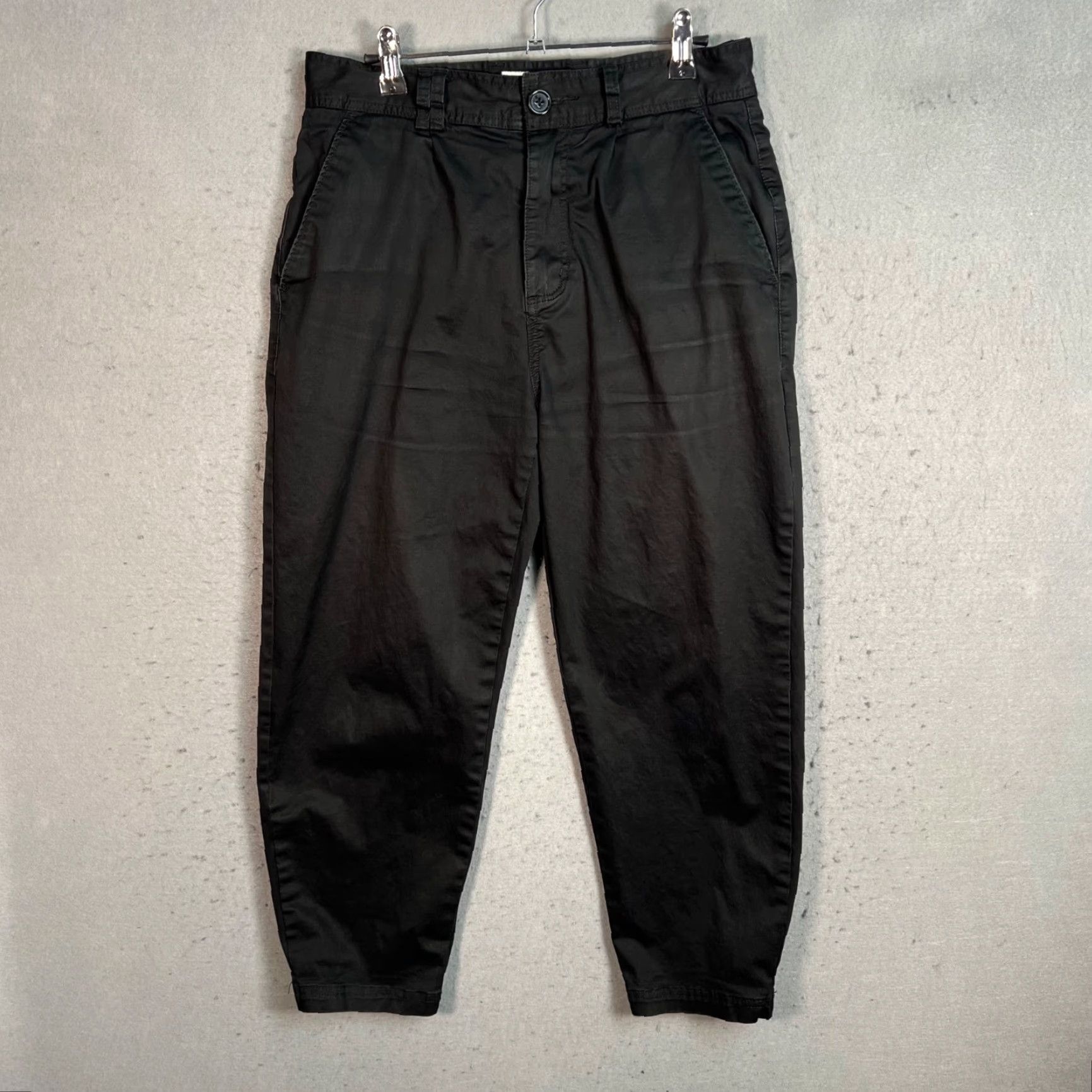 I Love Ugly I Love Ugly Mens Size Small Black Cropped Pants Cotton Blend Adjustable Hem Size US 29 - 2 Thumbnail