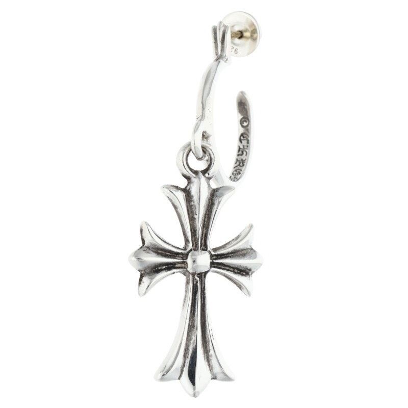 Chrome Hearts Chrome Hearts Tiny CH Cross Hoop Silver Earring Size ONE SIZE - 1 Thumbnail