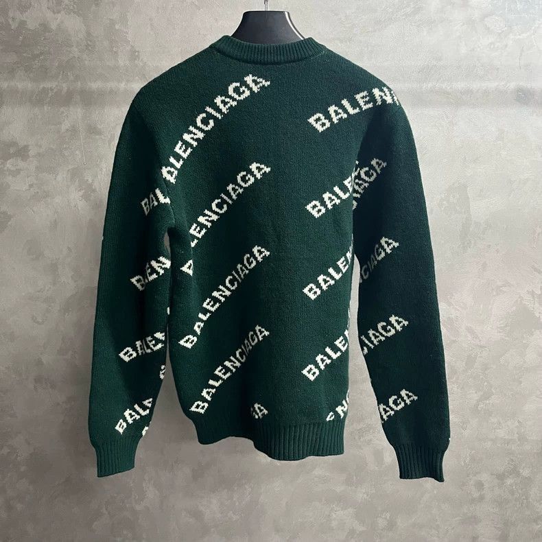 Balenciaga Balenciaga Balenciaga Green Logo Sweater Long Sleeve-2506 Size US S / EU 44-46 / 1 - 5 Thumbnail