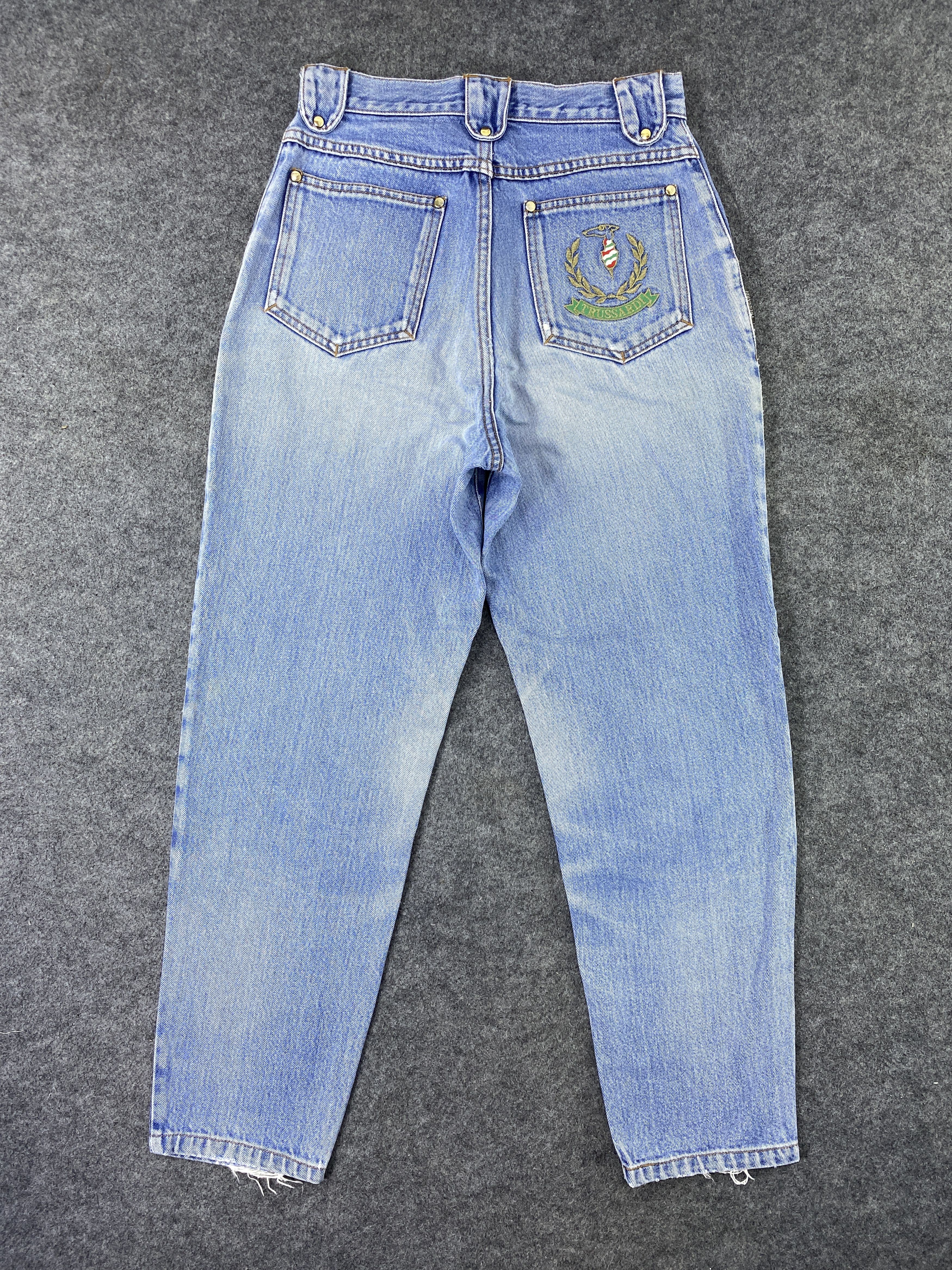 Trussardi Vintage Baggy Trussardi Distressed Blue Wash Jeans - J1124 Size 26" / US 2 / IT 38 - 3 Thumbnail