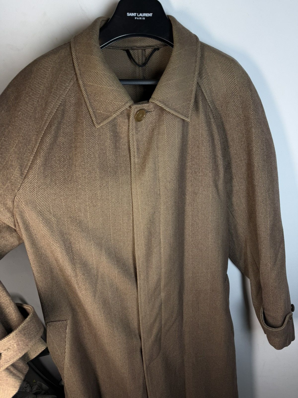 Yves Saint Laurent Wool YSL Coat Heavy Brown Soft Camel France Size US L / EU 52-54 / 3 - 20 Thumbnail