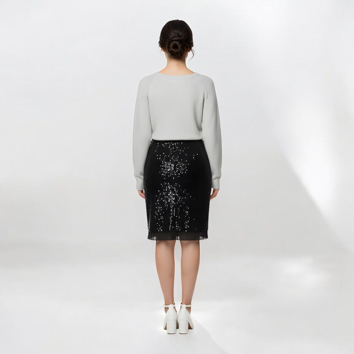 Calvin Klein Calvin Klein Woman Plus Size Blk Sequin Evening Skirt Sz 24W Size 34" / US 12 / IT 48 - 3 Thumbnail