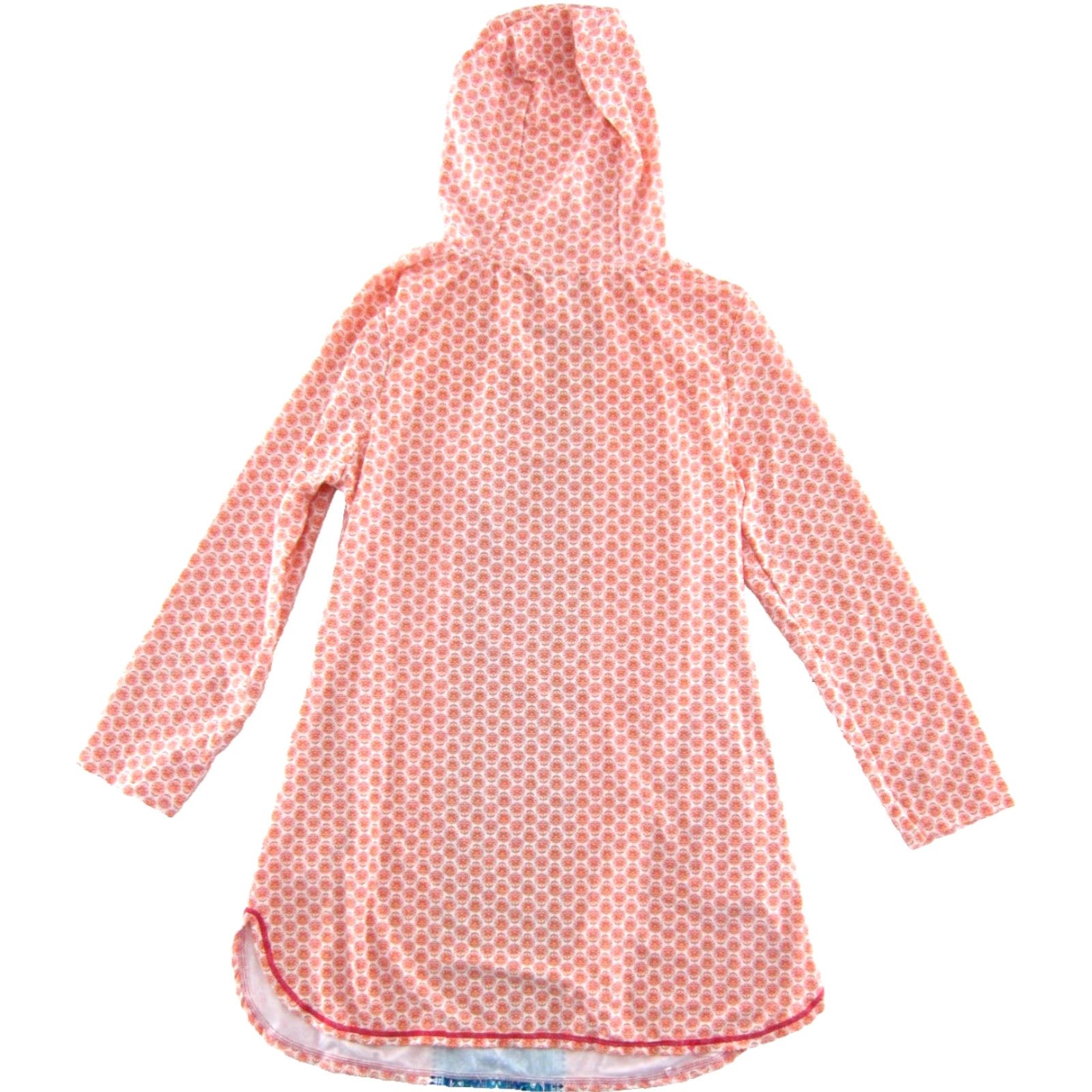 AQUA AQUA ET SOL Orange White Blue Paisley Floral Long Sleeve Pocket Hooded Dress L Mens Women Size L / US 10 / IT 46 - 2 Thumbnail
