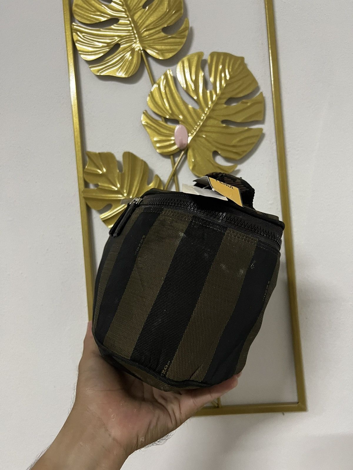 Fendi Fendi brown pequin stripe canvas vanity cosmetic case Size ONE SIZE - 3 Thumbnail