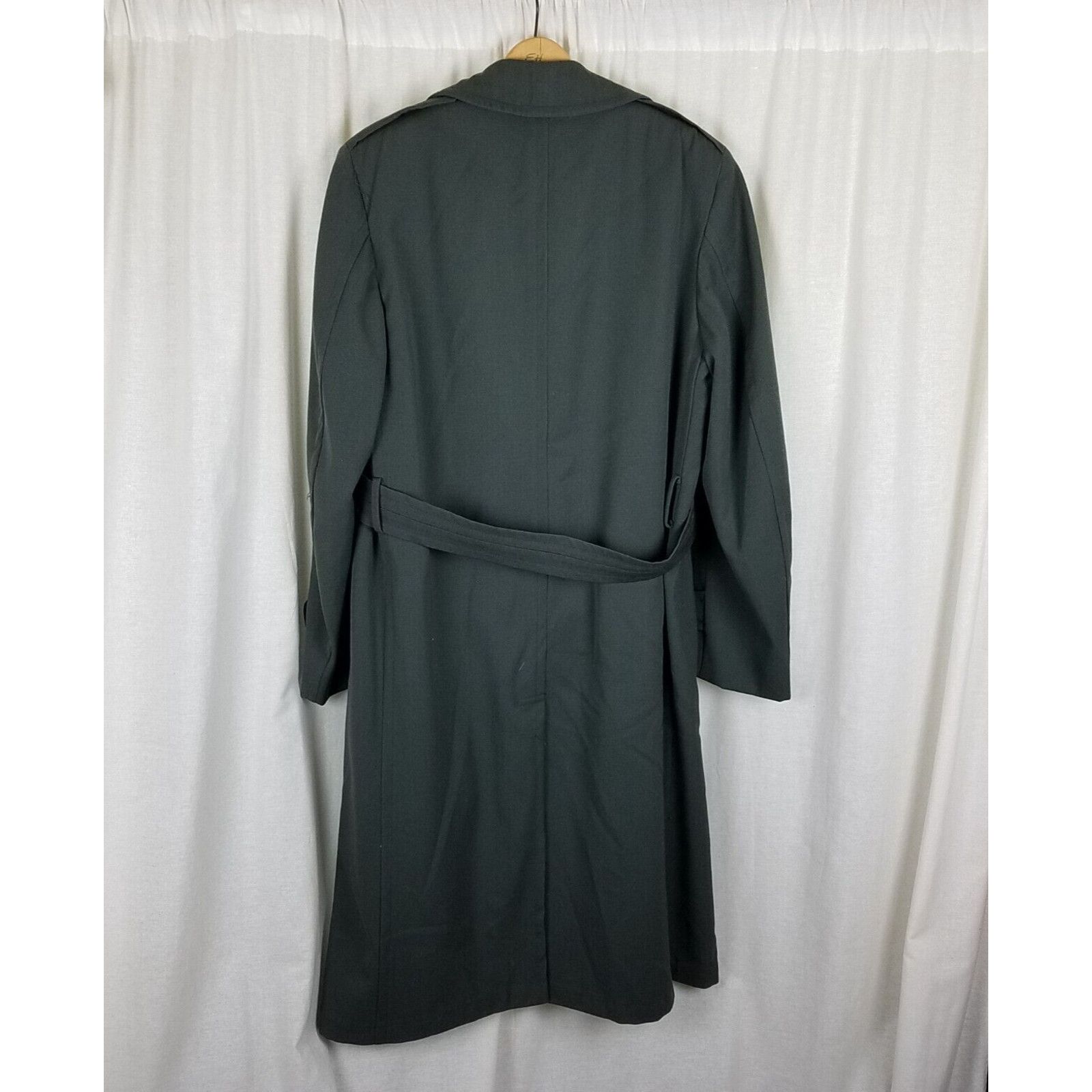 Other Military Army Serge Green Wool Overcoat AG44 Trench Coat 38L Size US M / EU 48-50 / 2 - 4 Thumbnail